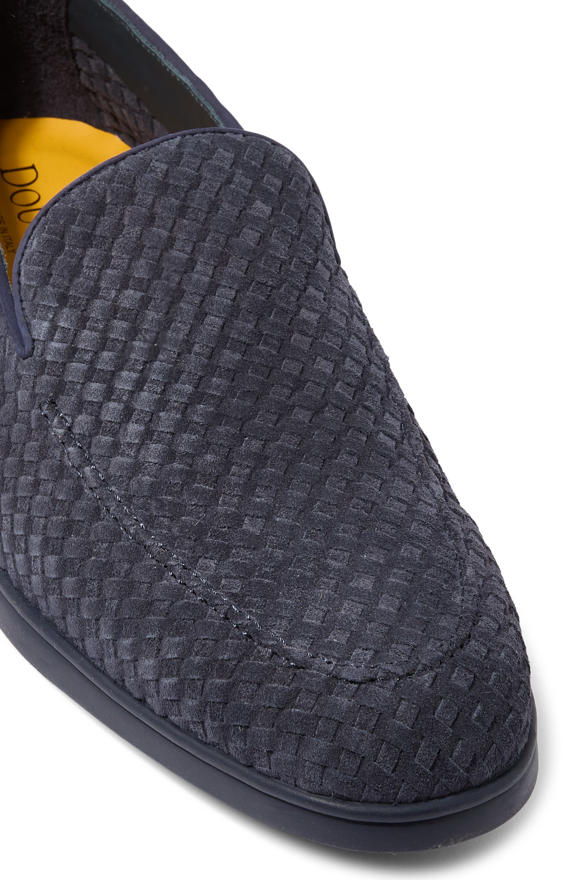 Weave Pattern Suede Loafers