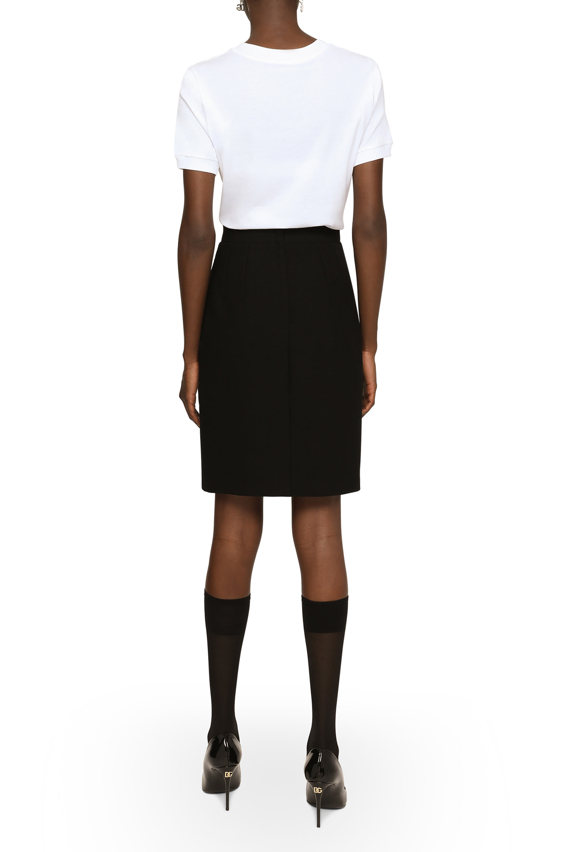 Cotton T-shirt with Crystal DG logo