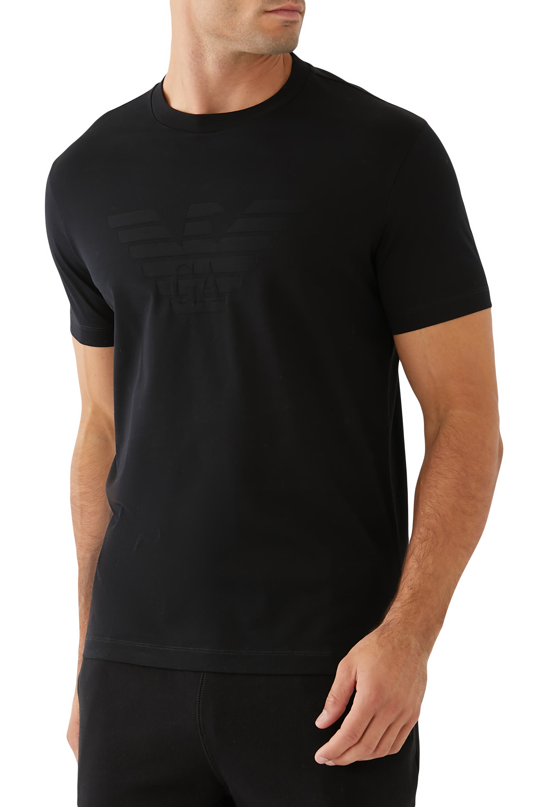 Jersey T-shirt with Jacquard Logo
