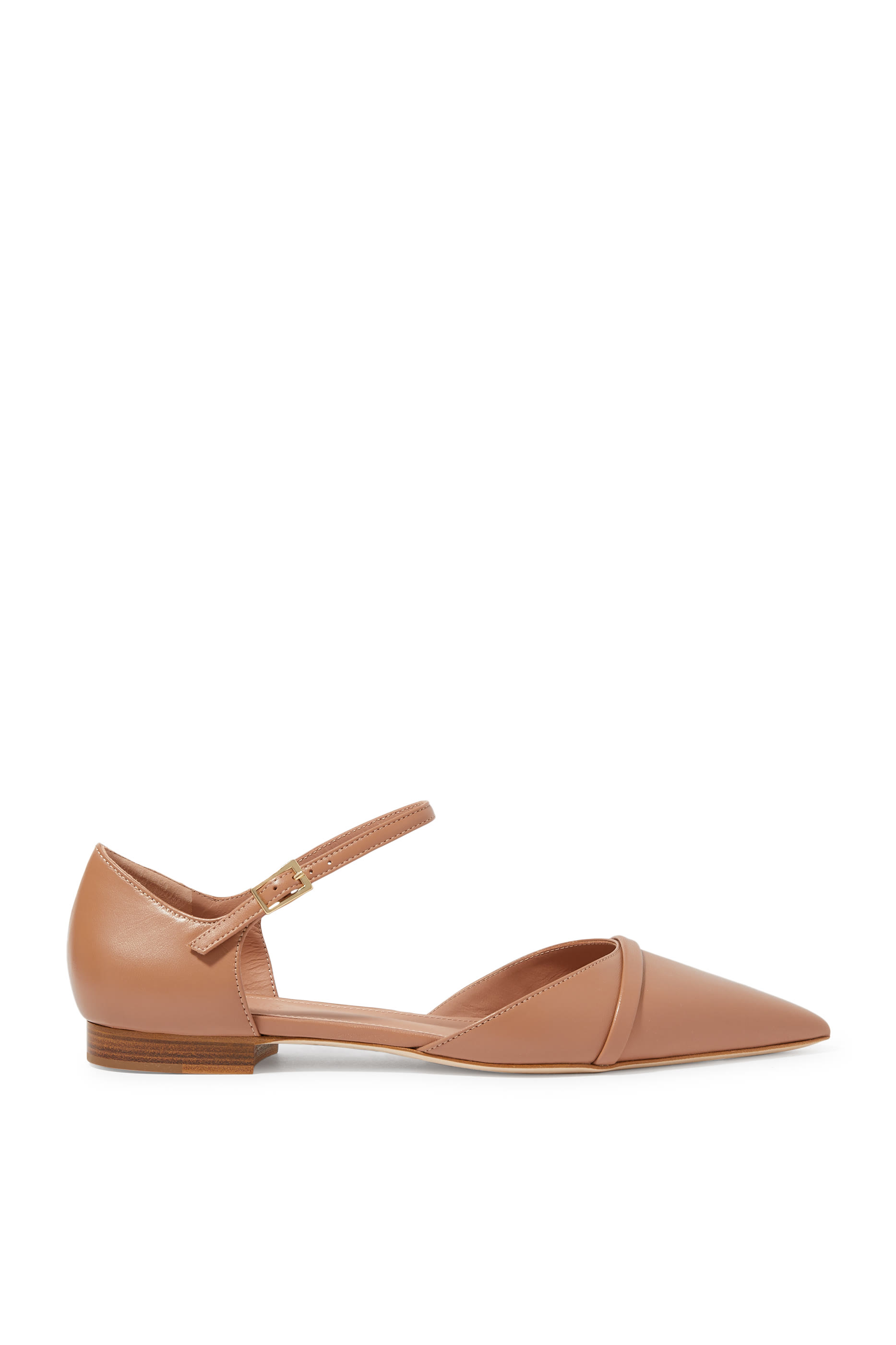 Ulla Blush Leather Flat Pumps 