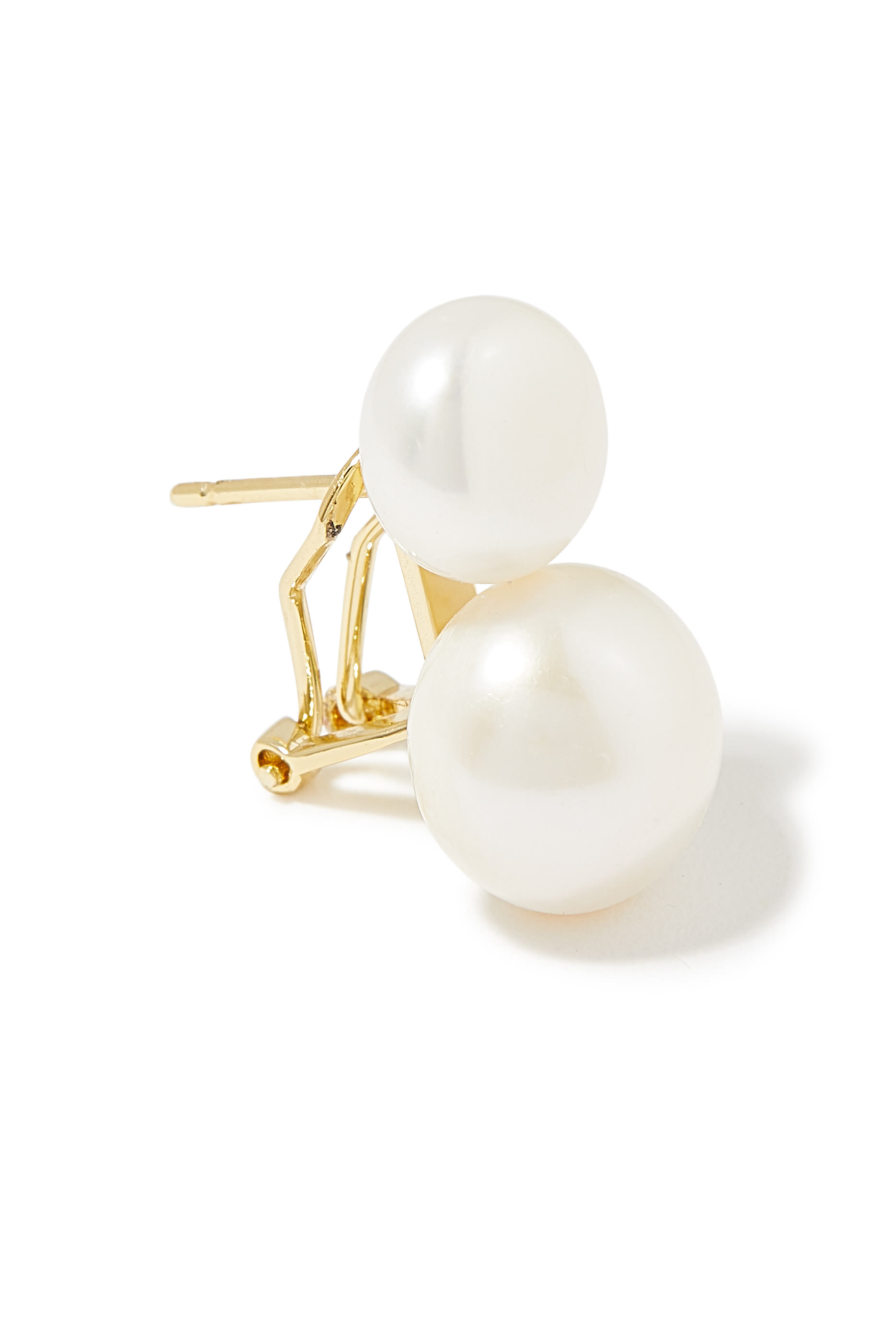  Bianca Pearl Earrings, 14ct Vermeil on Sterling Silver & Freshwater Pearl