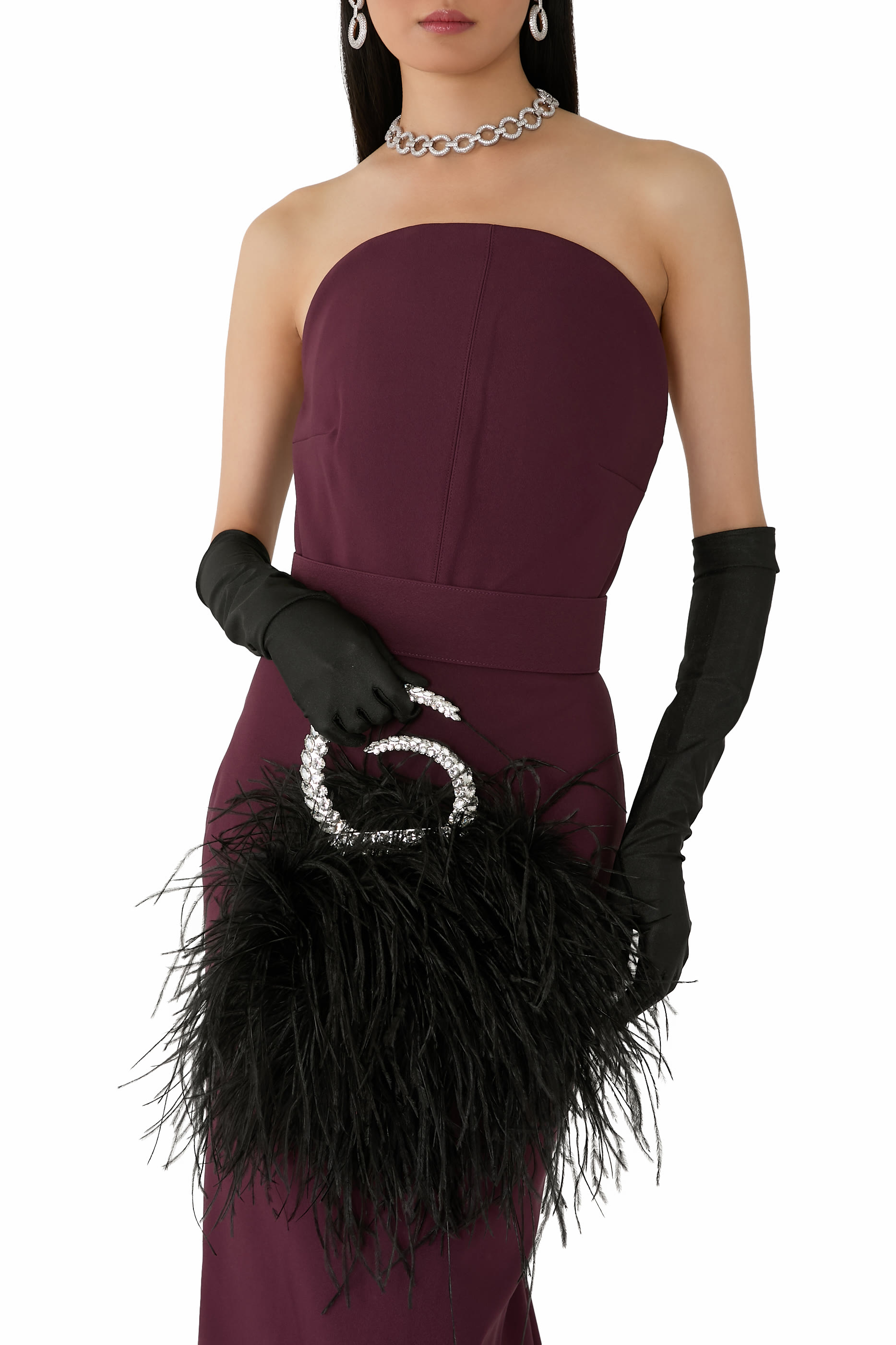 Karma Feather Clutch Bag