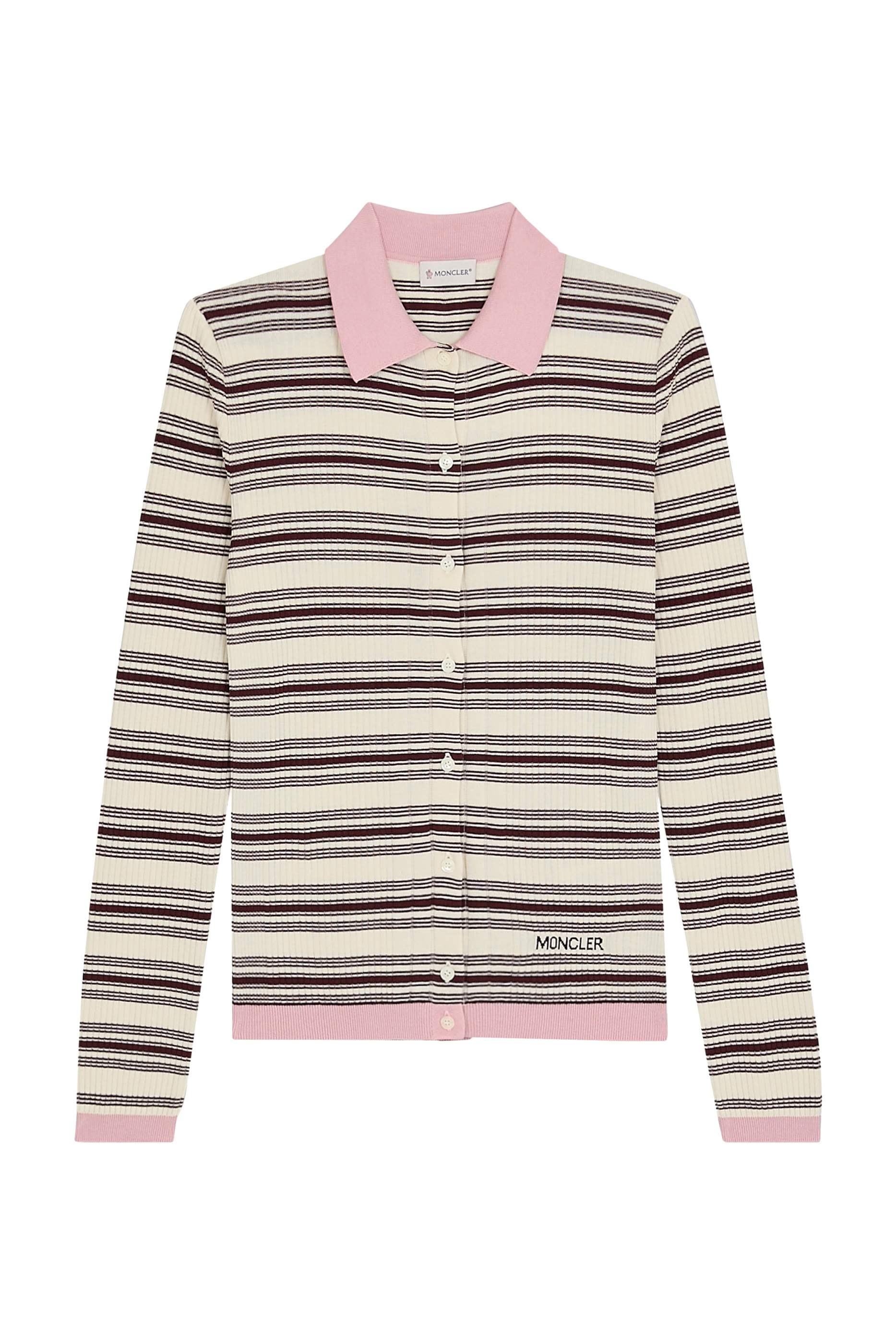 Striped Cotton Long Sleeve Polo Shirt