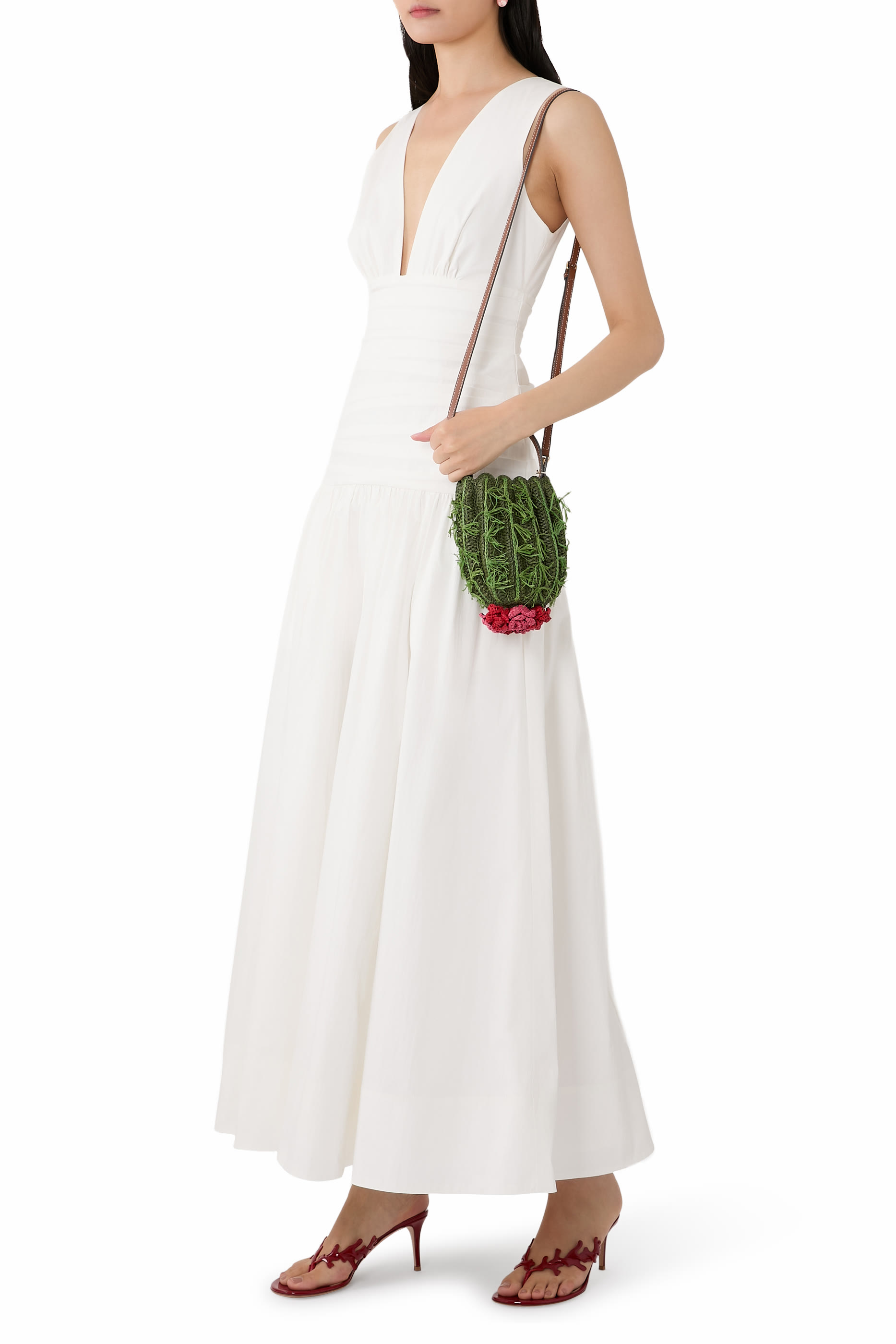 Raffia Cactus Crossbody Bag