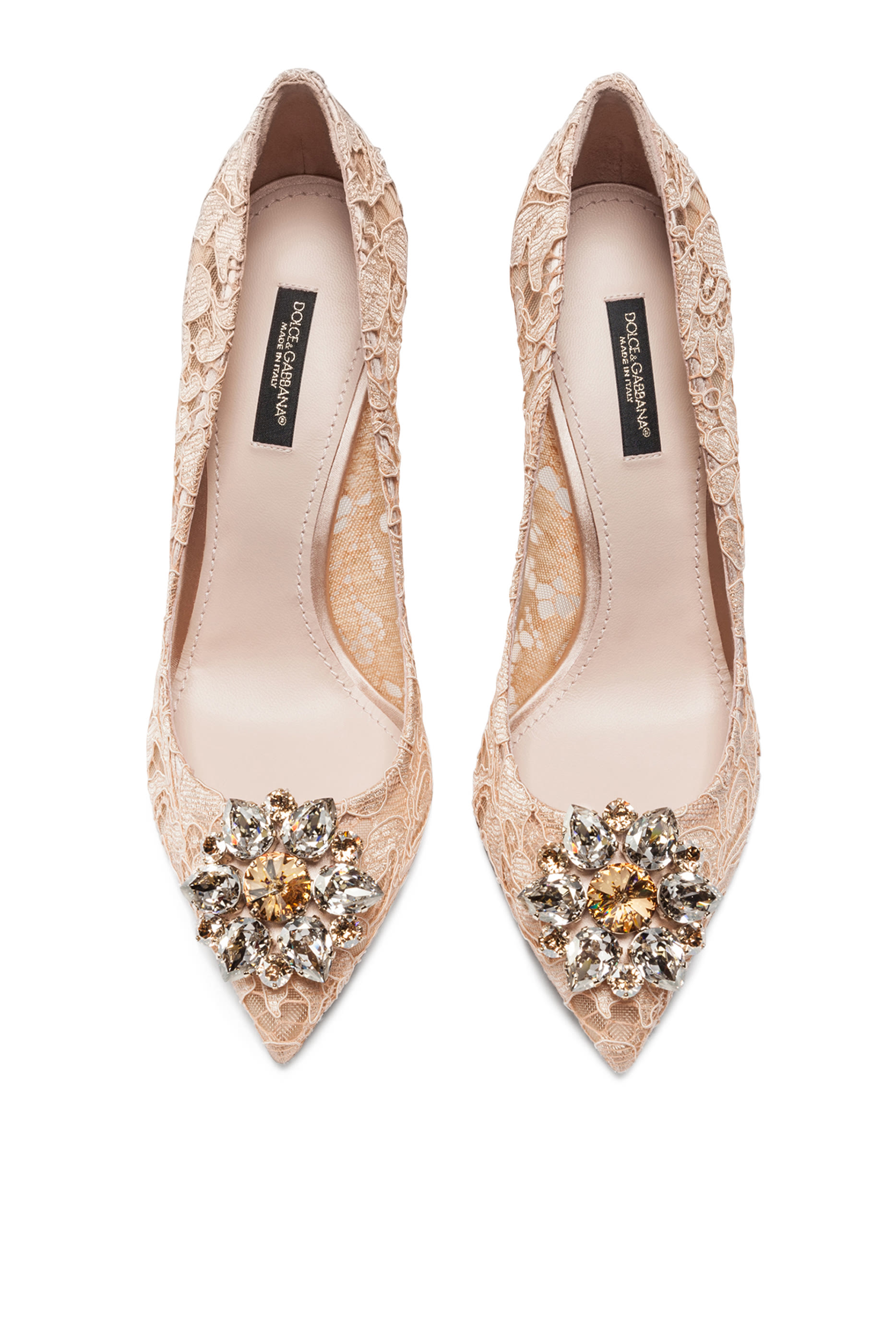 Lace Rainbow 90 Pumps with Brooch Detailing