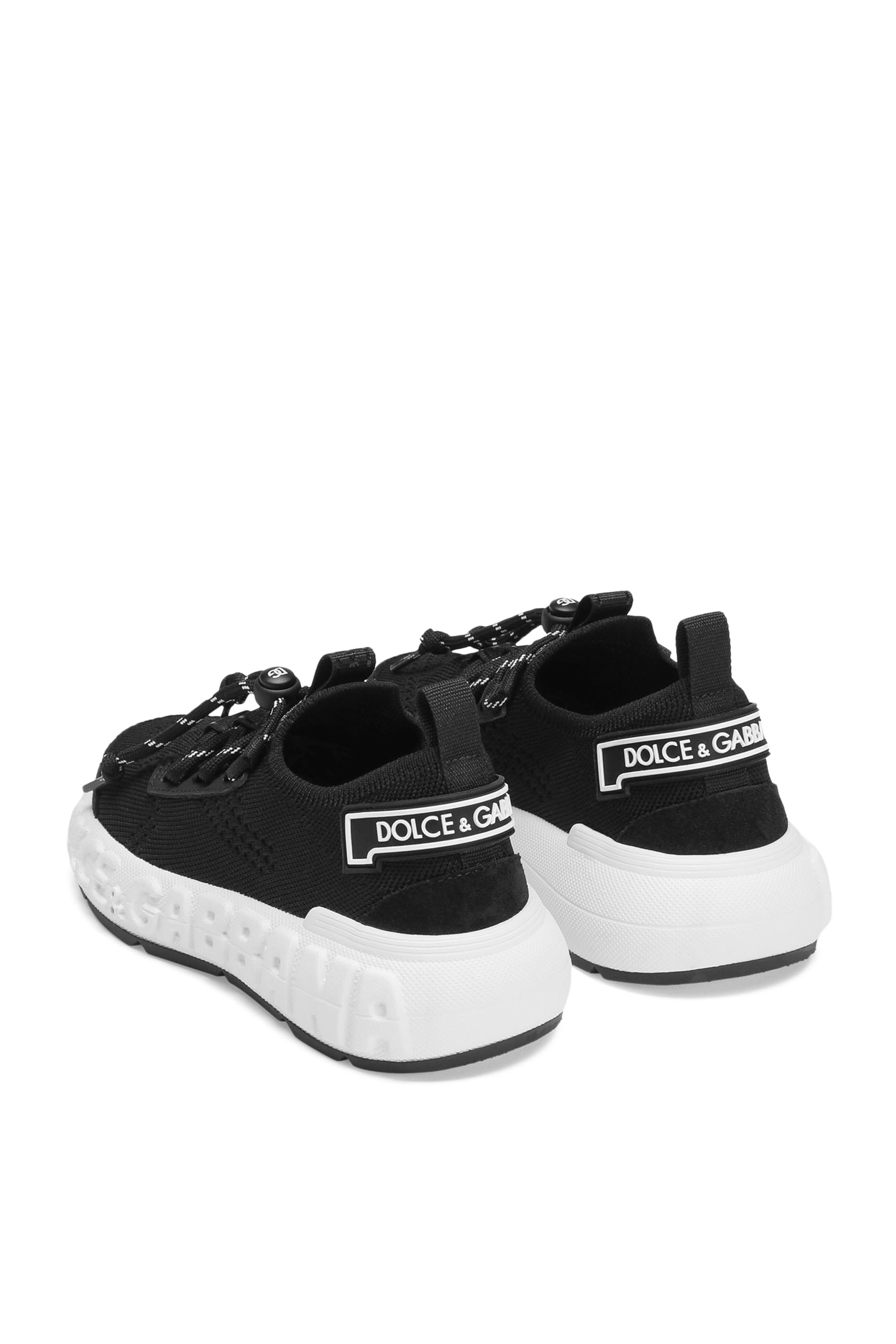 Kids DG Logo Jersey and Split Calfskin Sneakers