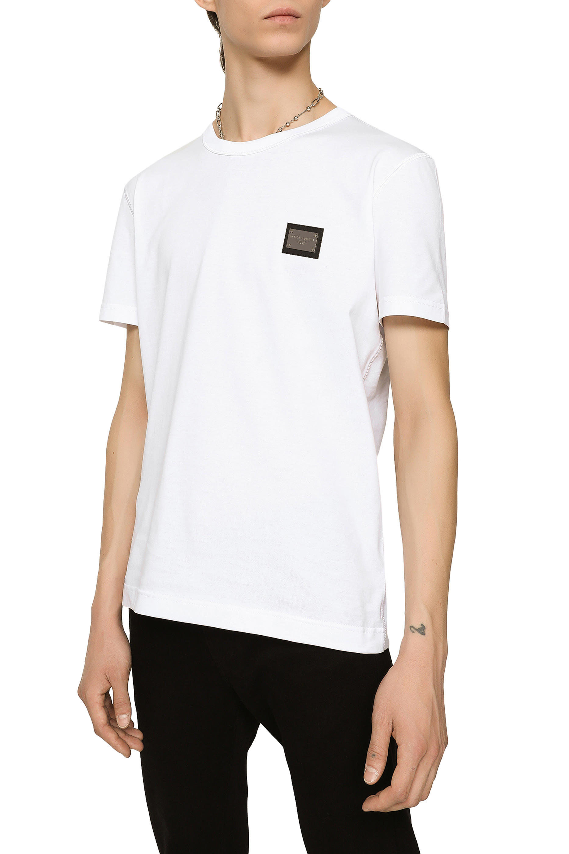 Cotton T-Shirt with Branded Tag