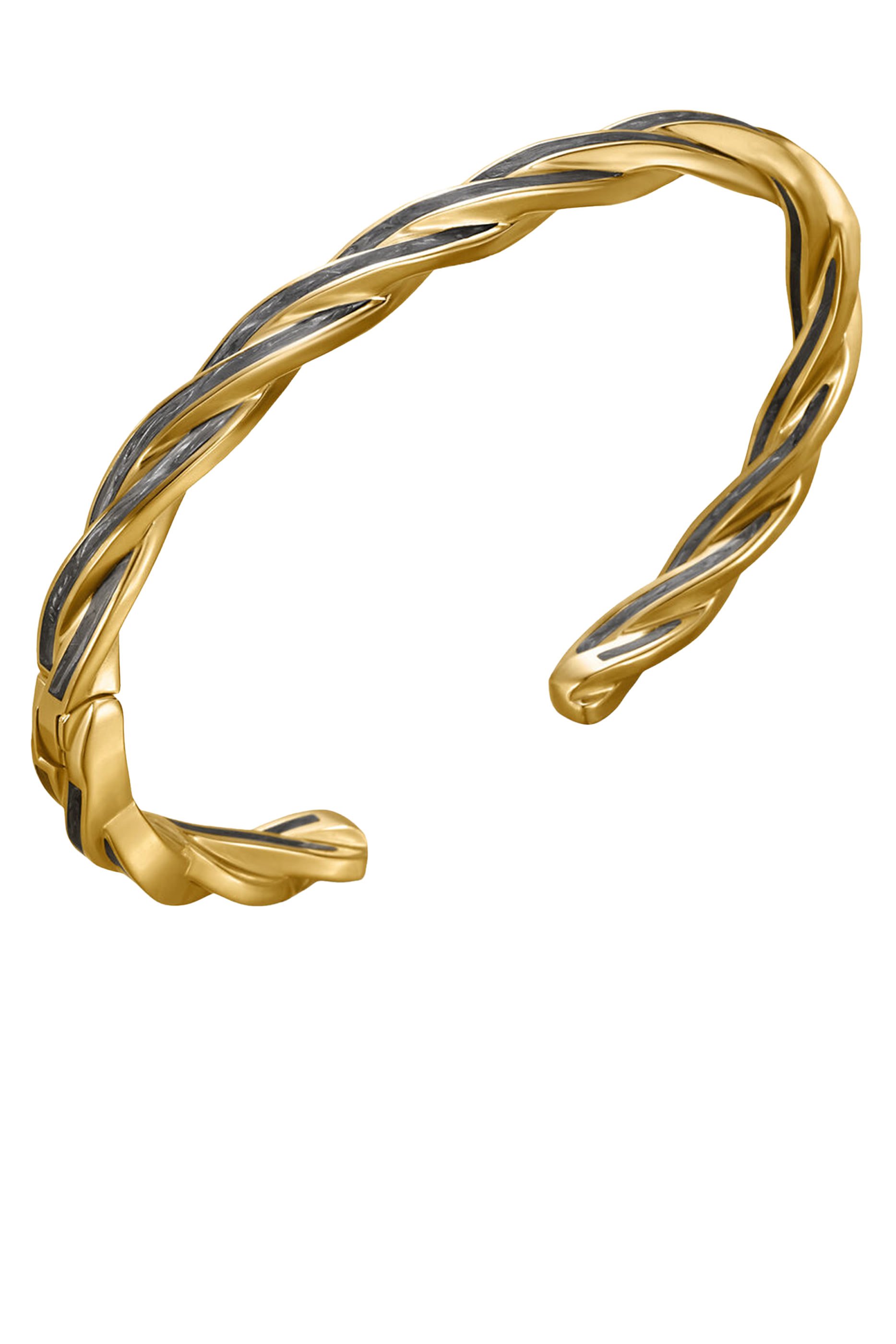  Helios&trade; Cuff Bracelet, 18K Yellow Gold & Forged Carbon
