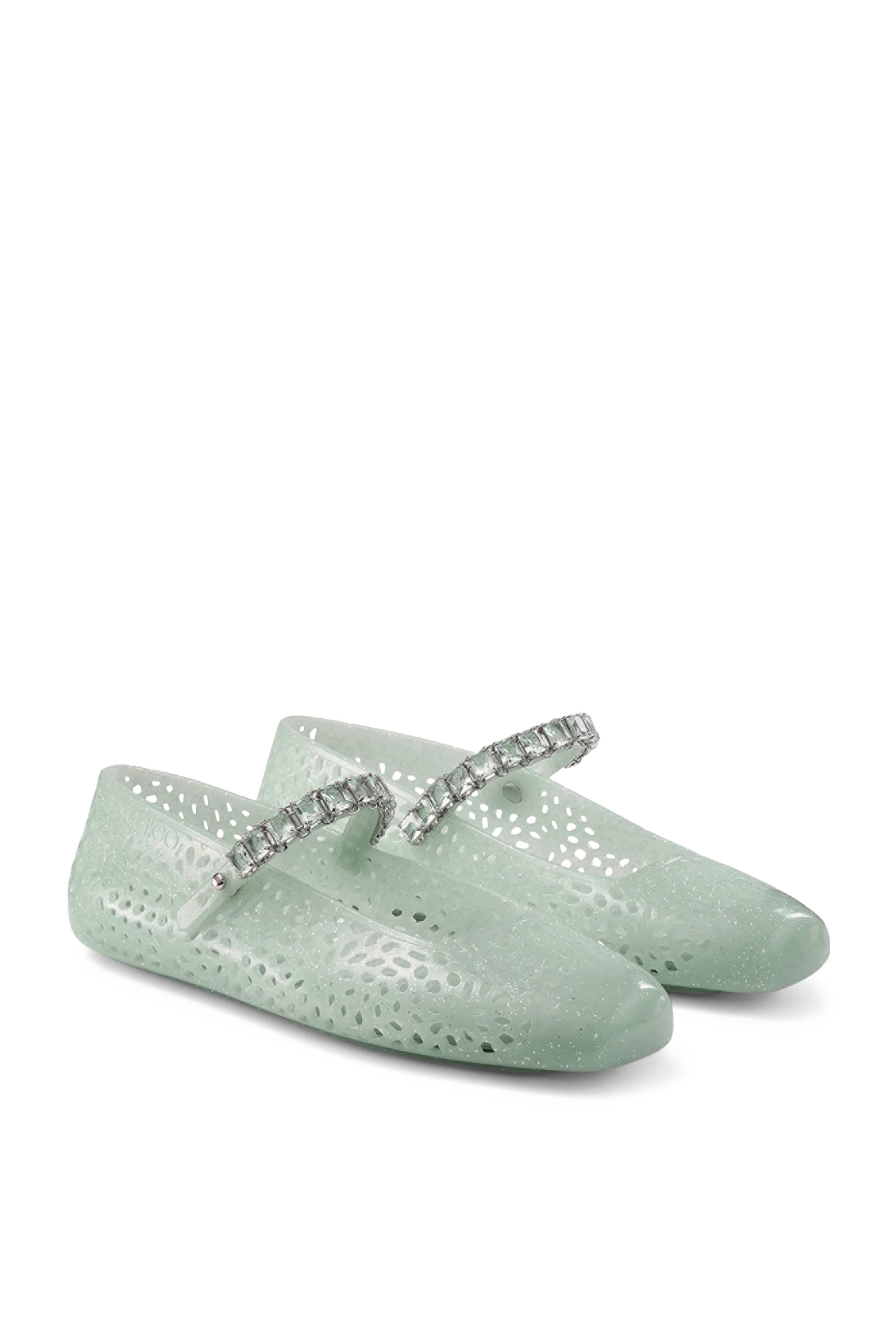 Jelly Ballerina Flats with Crystal Embellishment