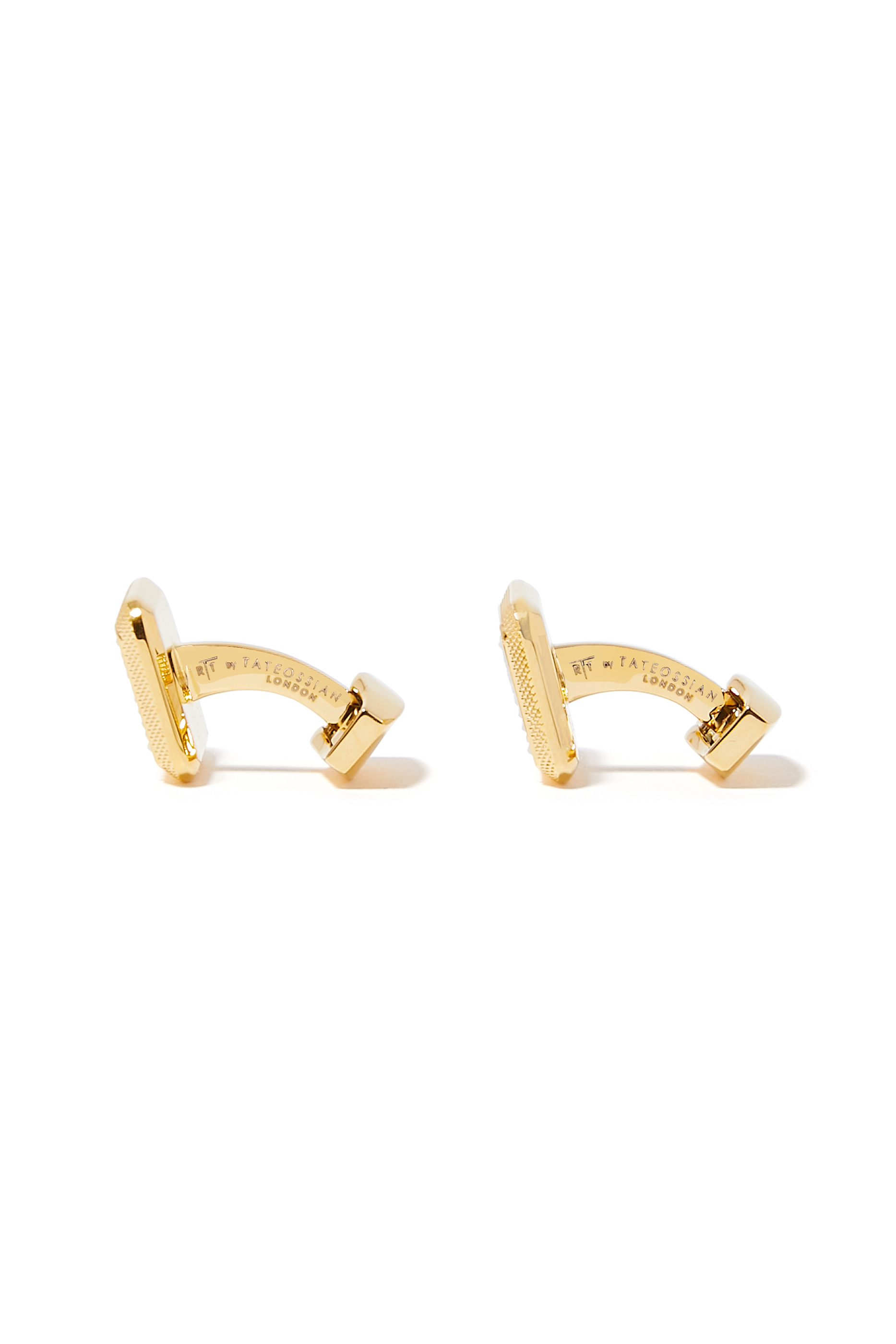 Square Yellow Gold Plating Cufflinks