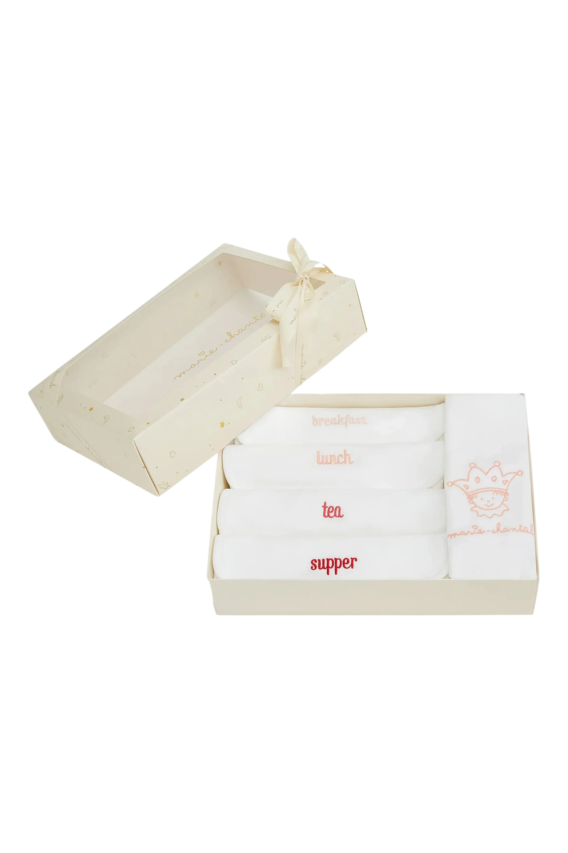 Kids Embroidered Bib Set