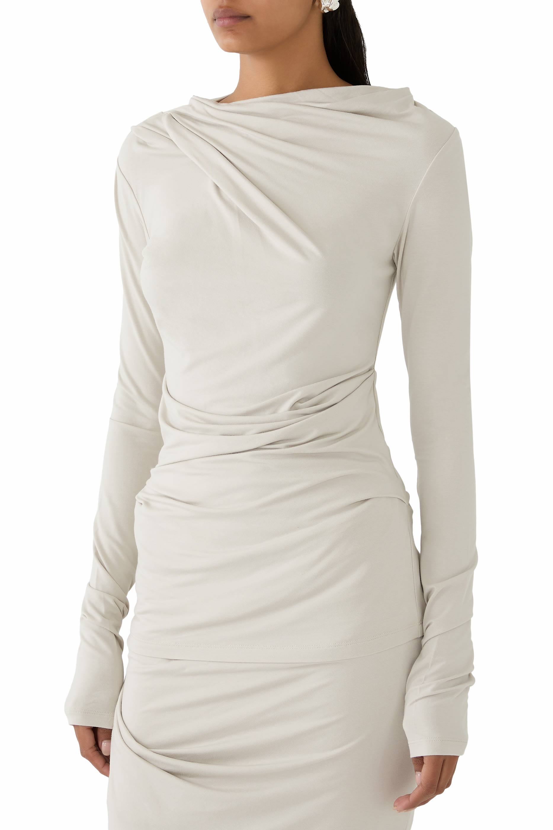 High-Neck Draped Top