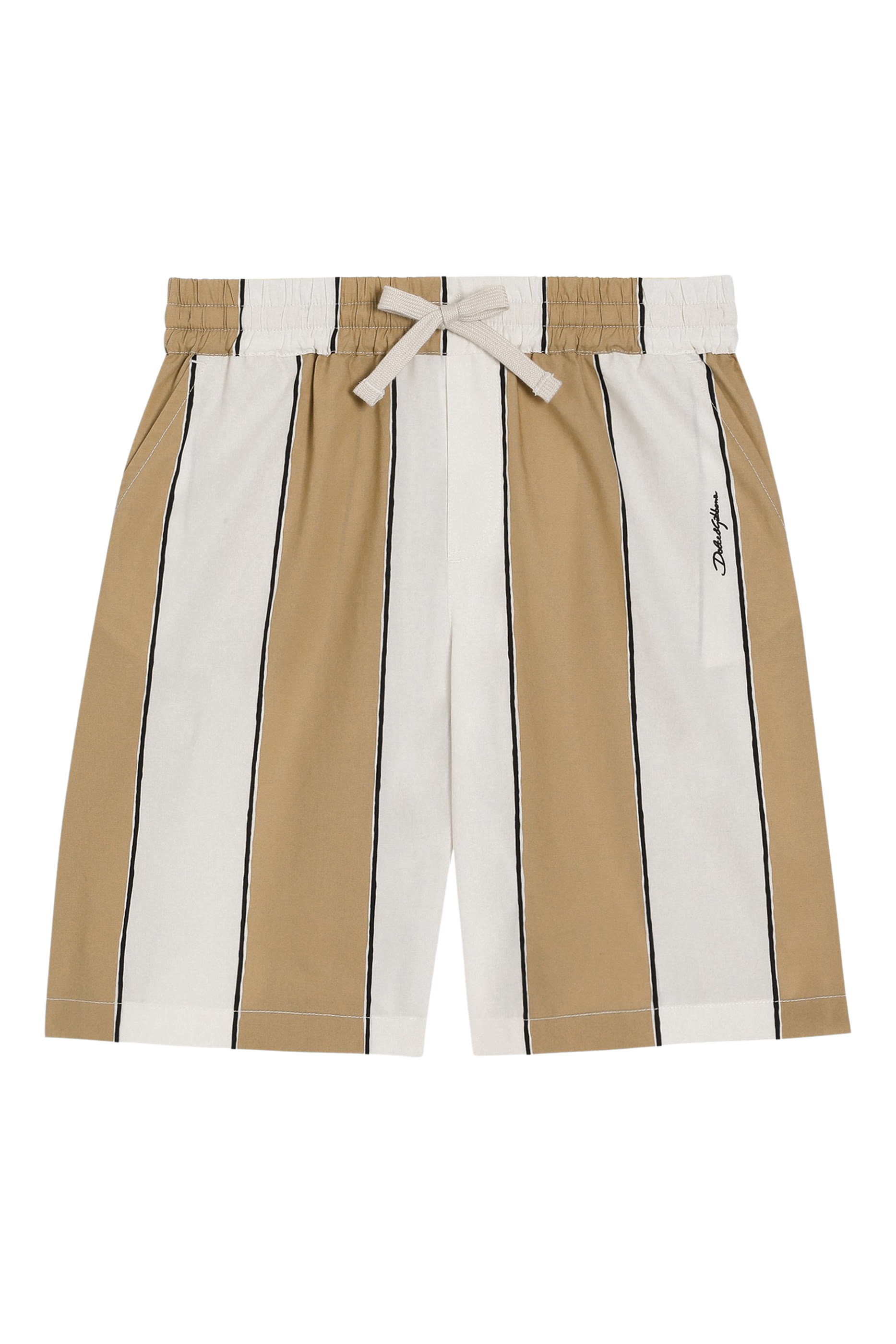 Kids Striped Poplin Bermuda Shorts