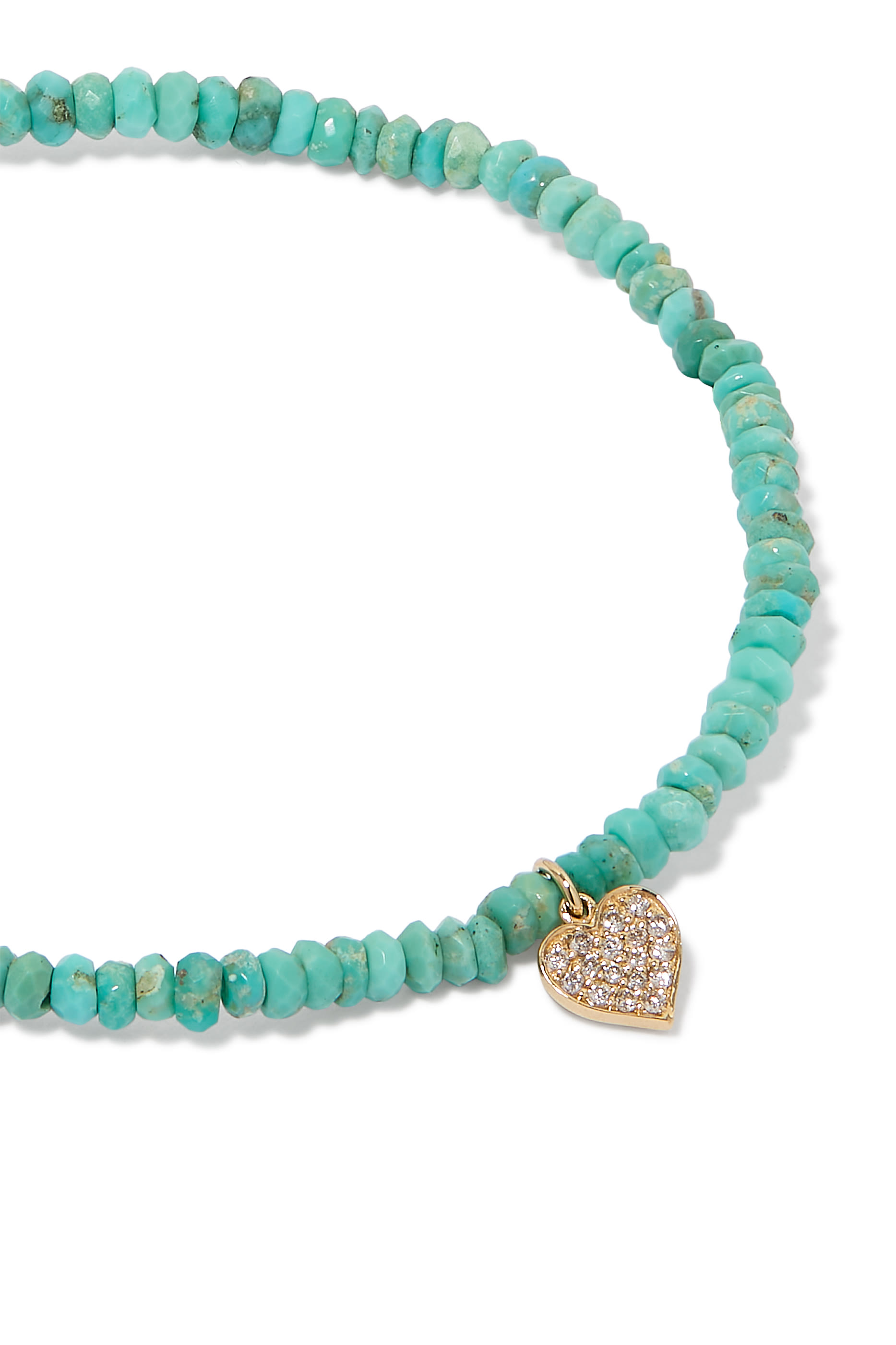 Playing Card Heart Charm Beaded Bracelet, 14k Yellow Gold & Onyx, Diamonds