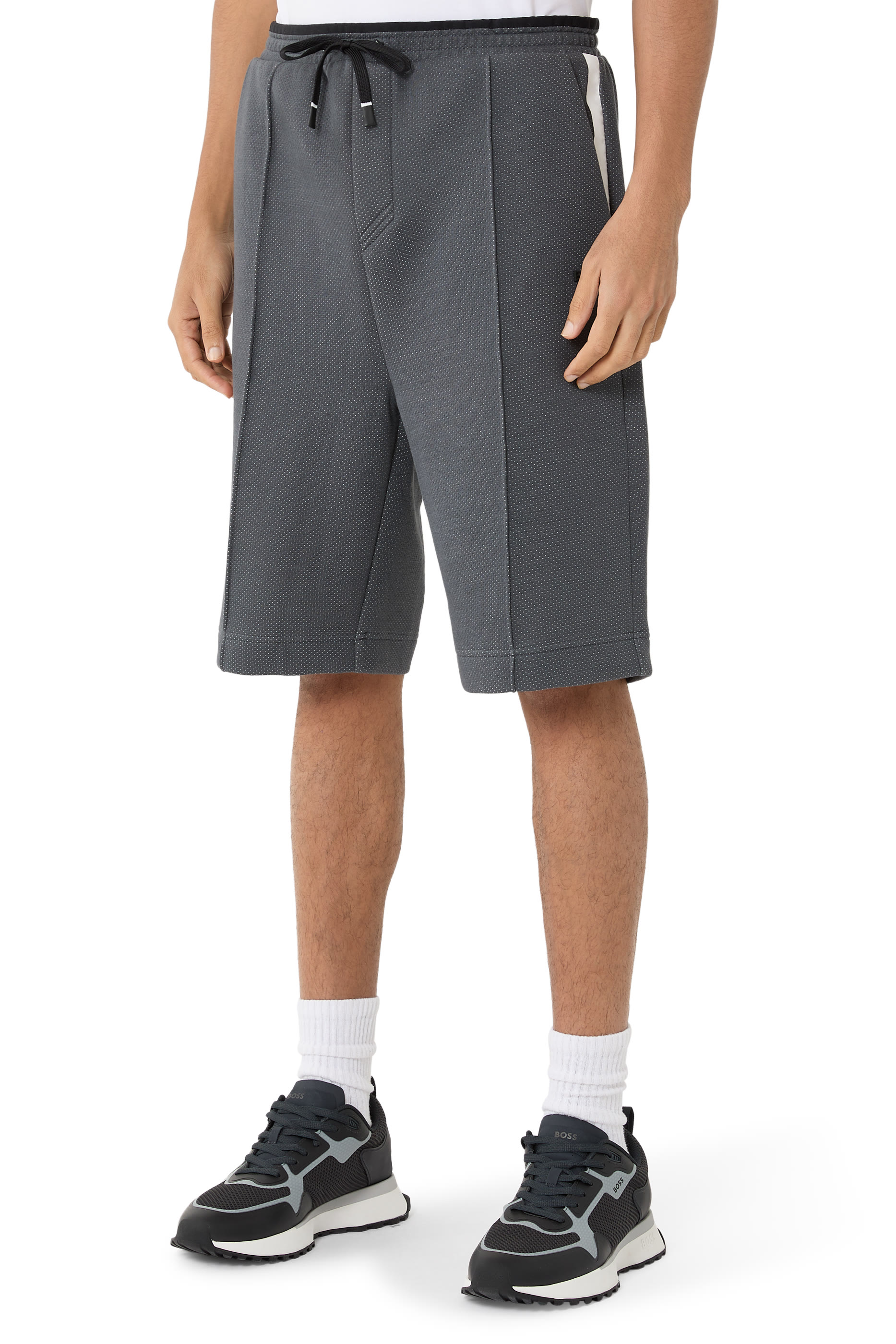 Quilted Jacquard Relaxed-Fit Shorts