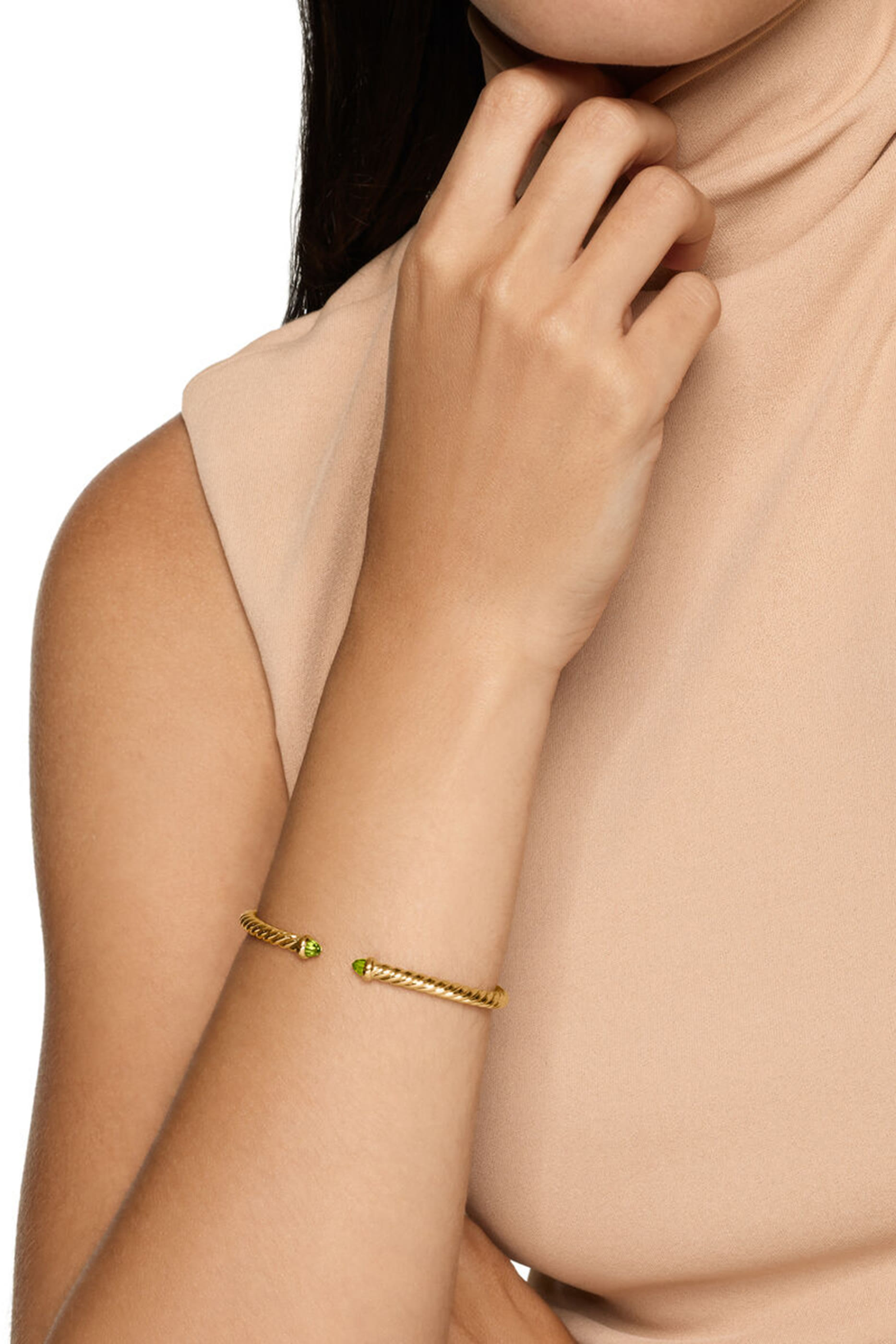 Cablespira&reg; Flex Bracelet, 18K Yellow Gold & Peridot