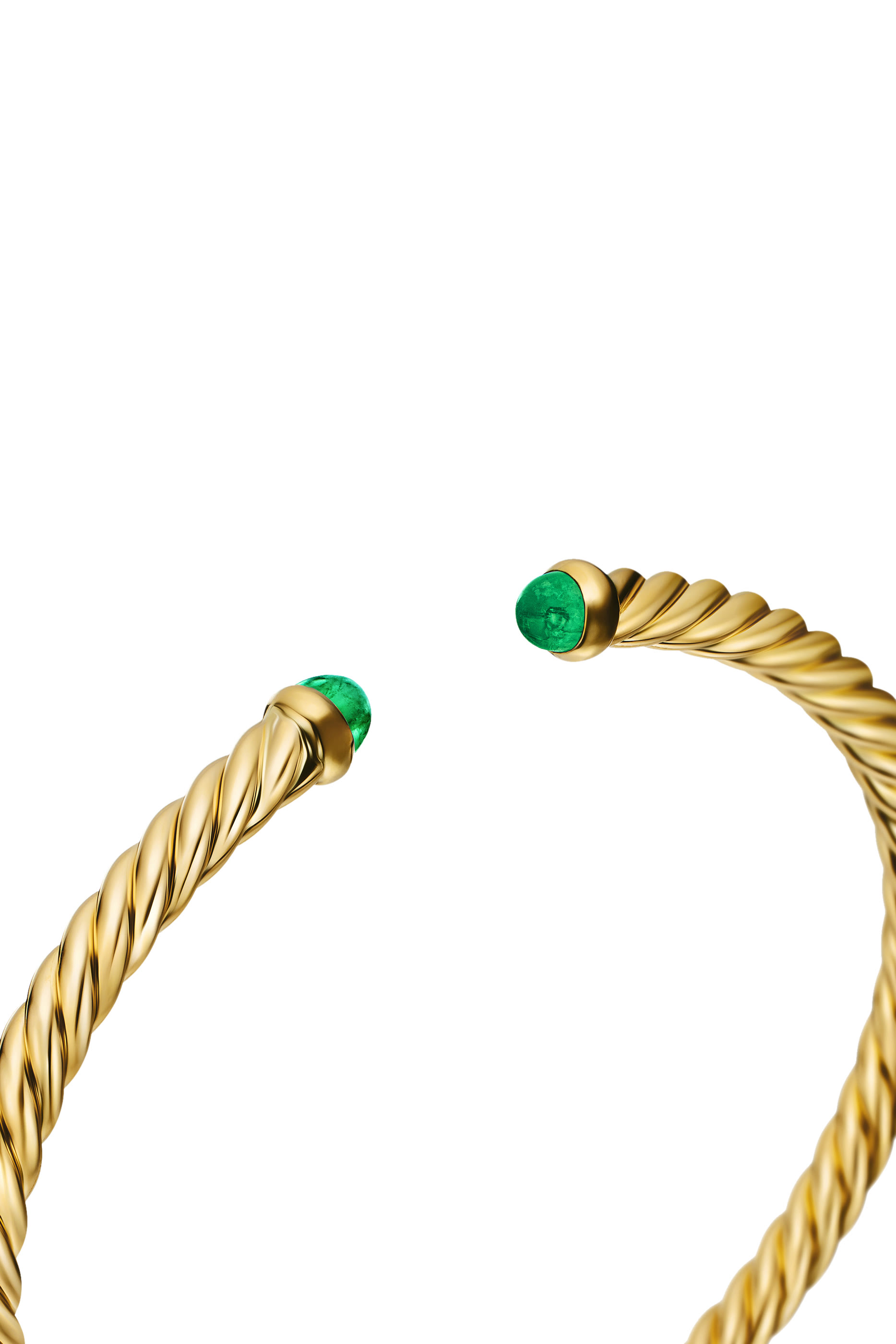 18K Yellow Gold & Emeralds Cable Flex Bracelet