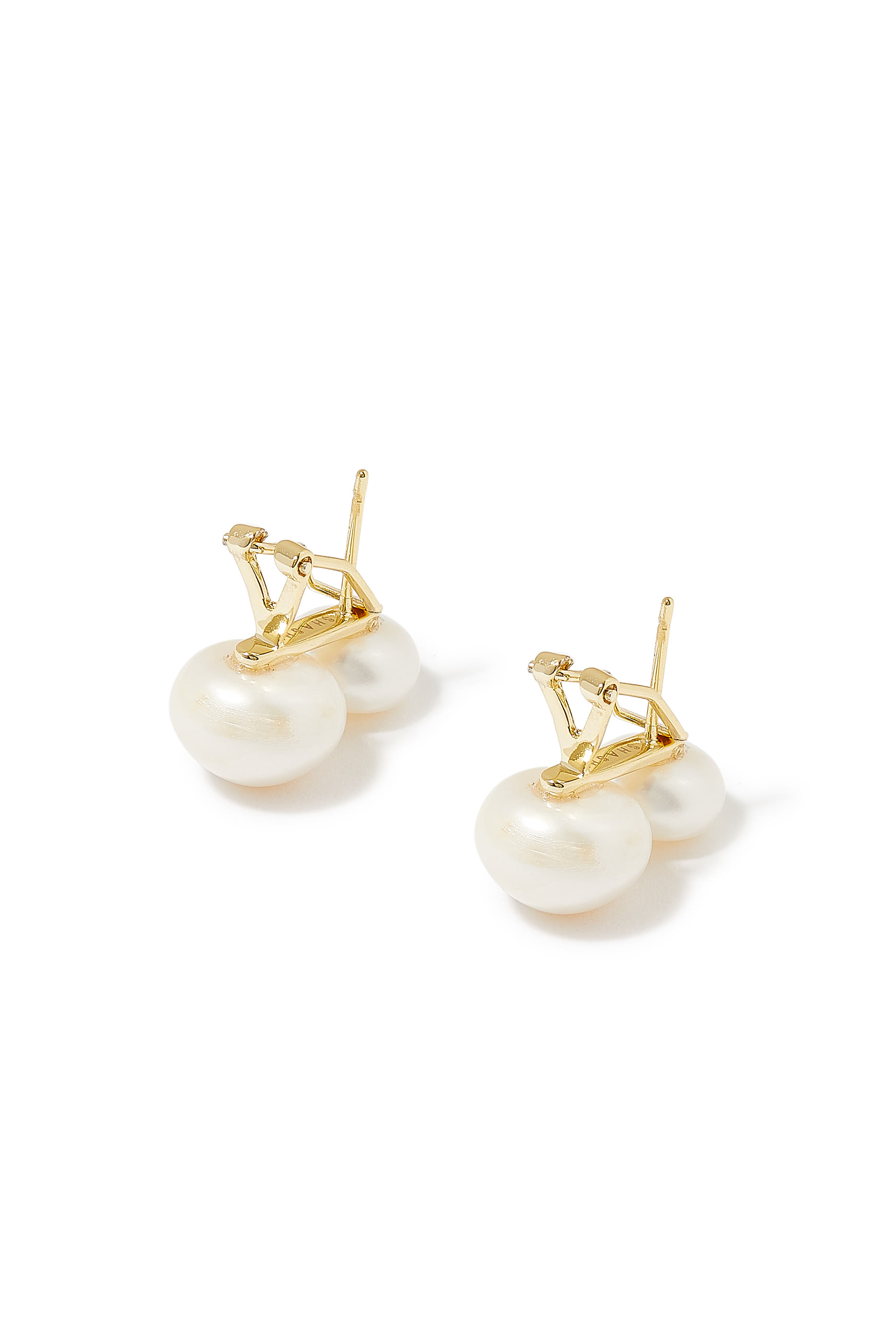  Bianca Pearl Earrings, 14ct Vermeil on Sterling Silver & Freshwater Pearl