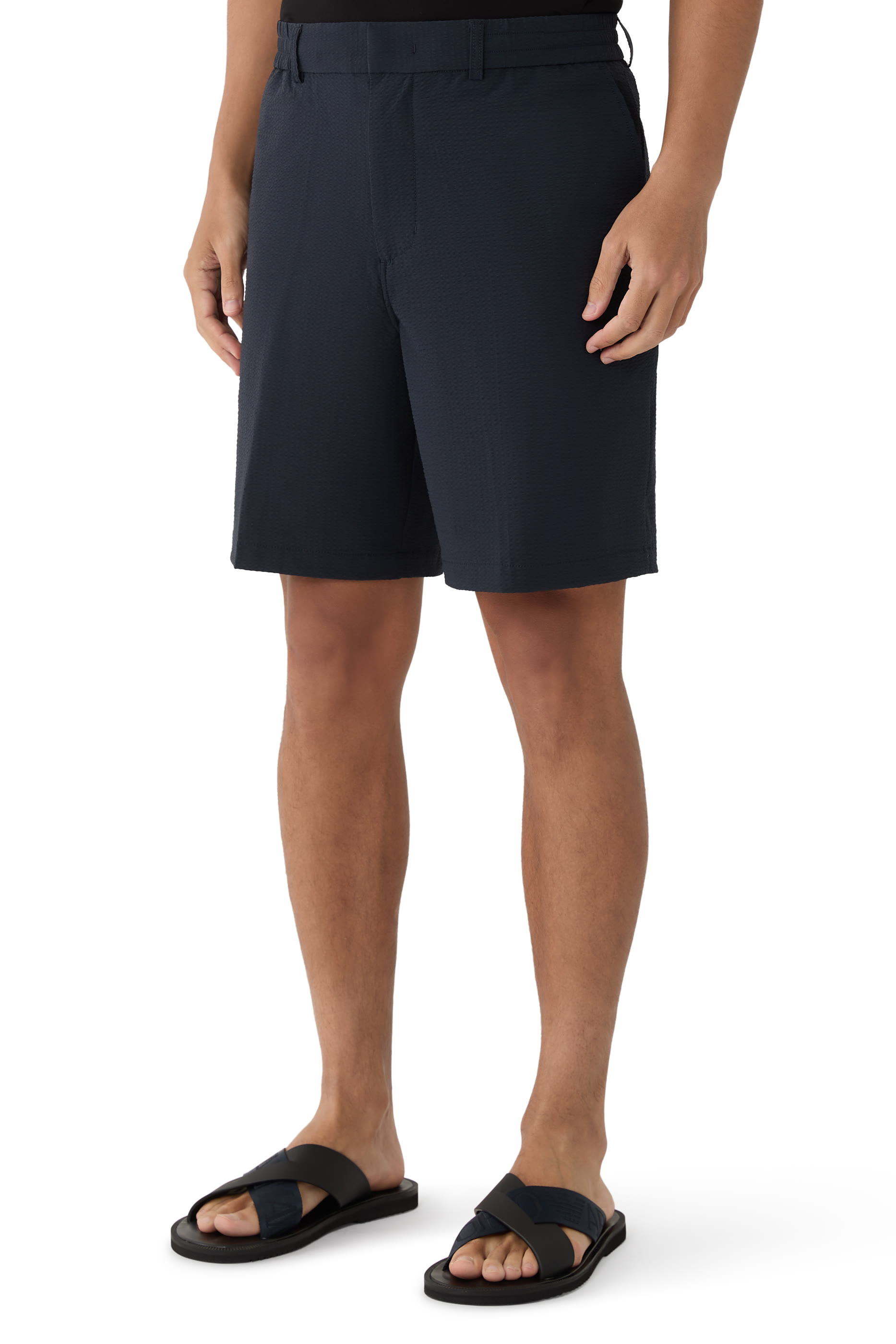 Nylon Seersucker Bermuda Shorts