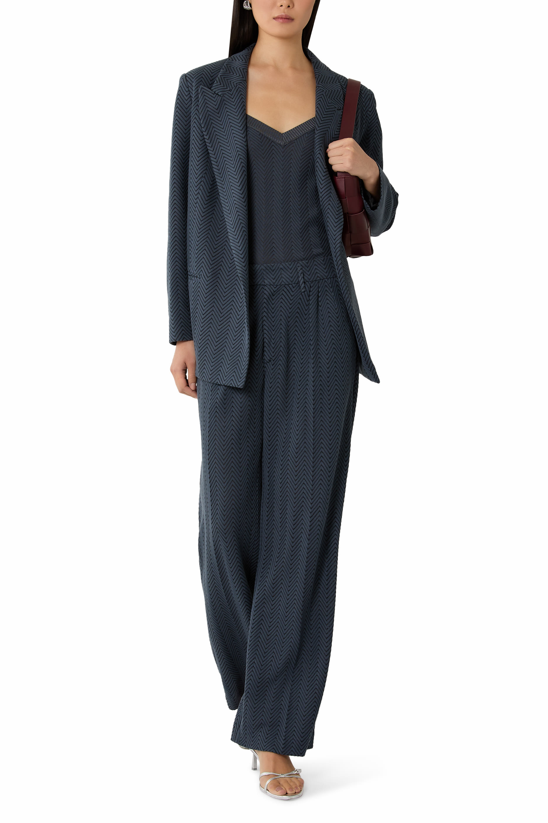 Zigzag Pattern Tailored Pants