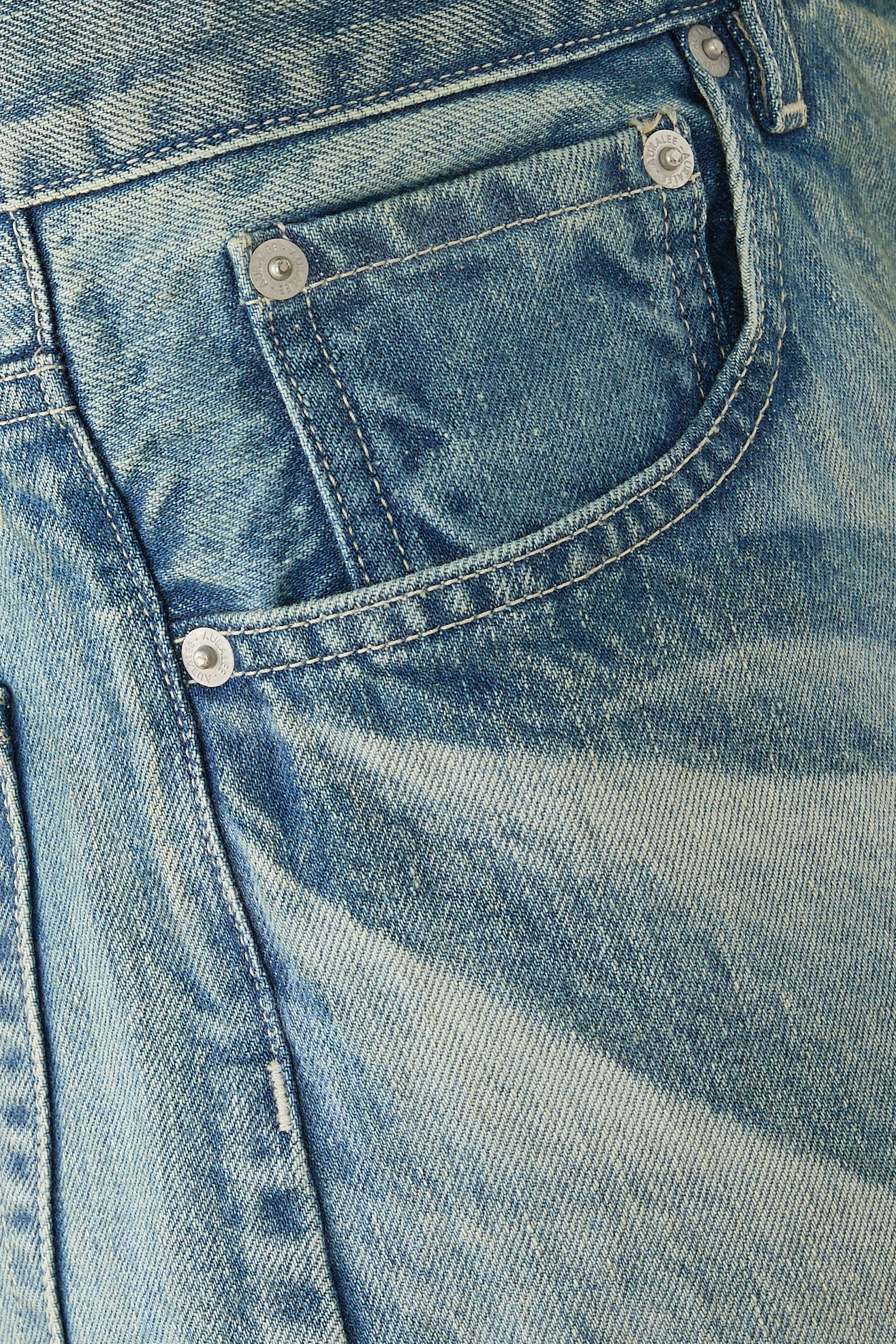  Selvedge Faded Heavy Denim Wide Pants