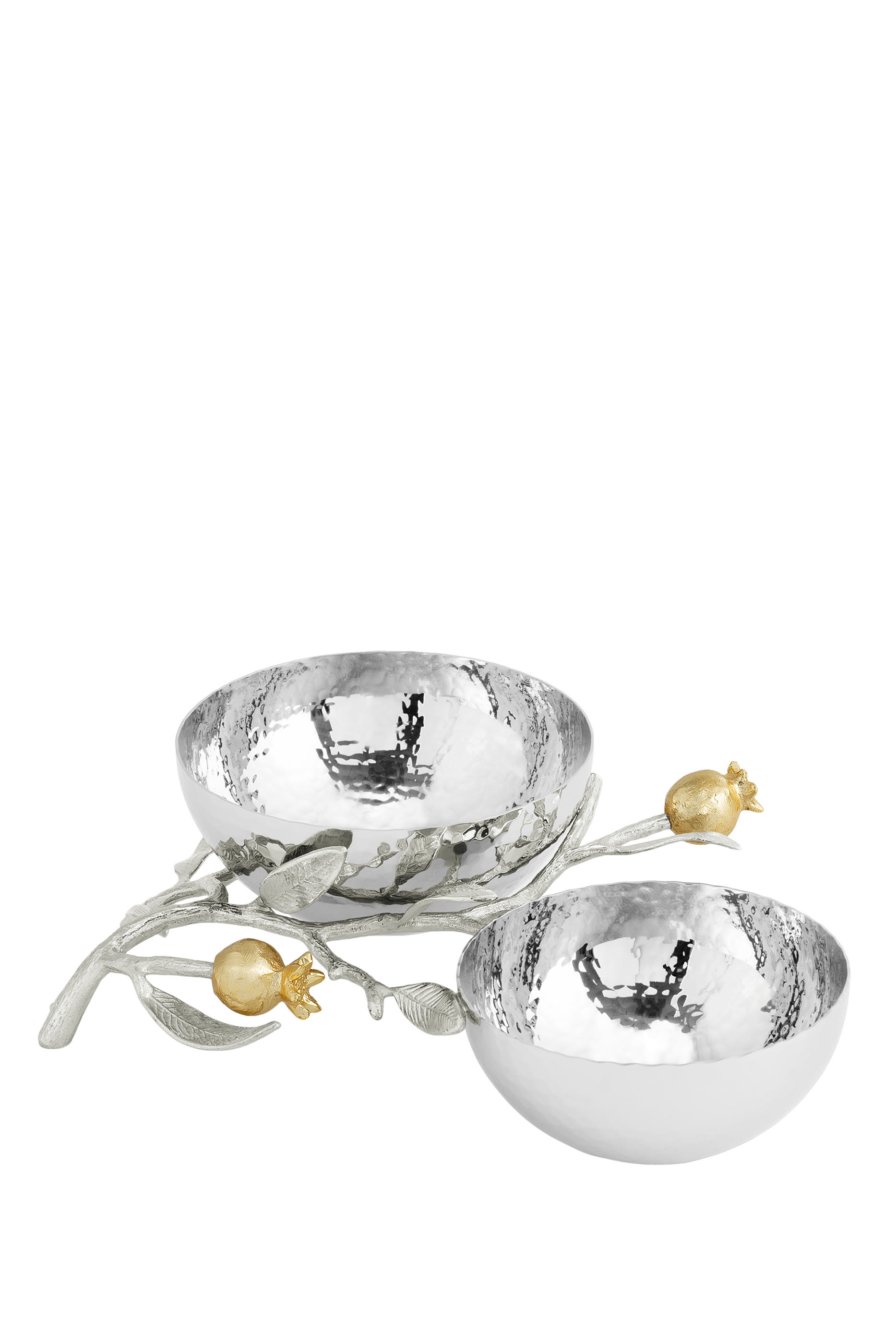 Pomegranate Silver & Gold Double Bowl