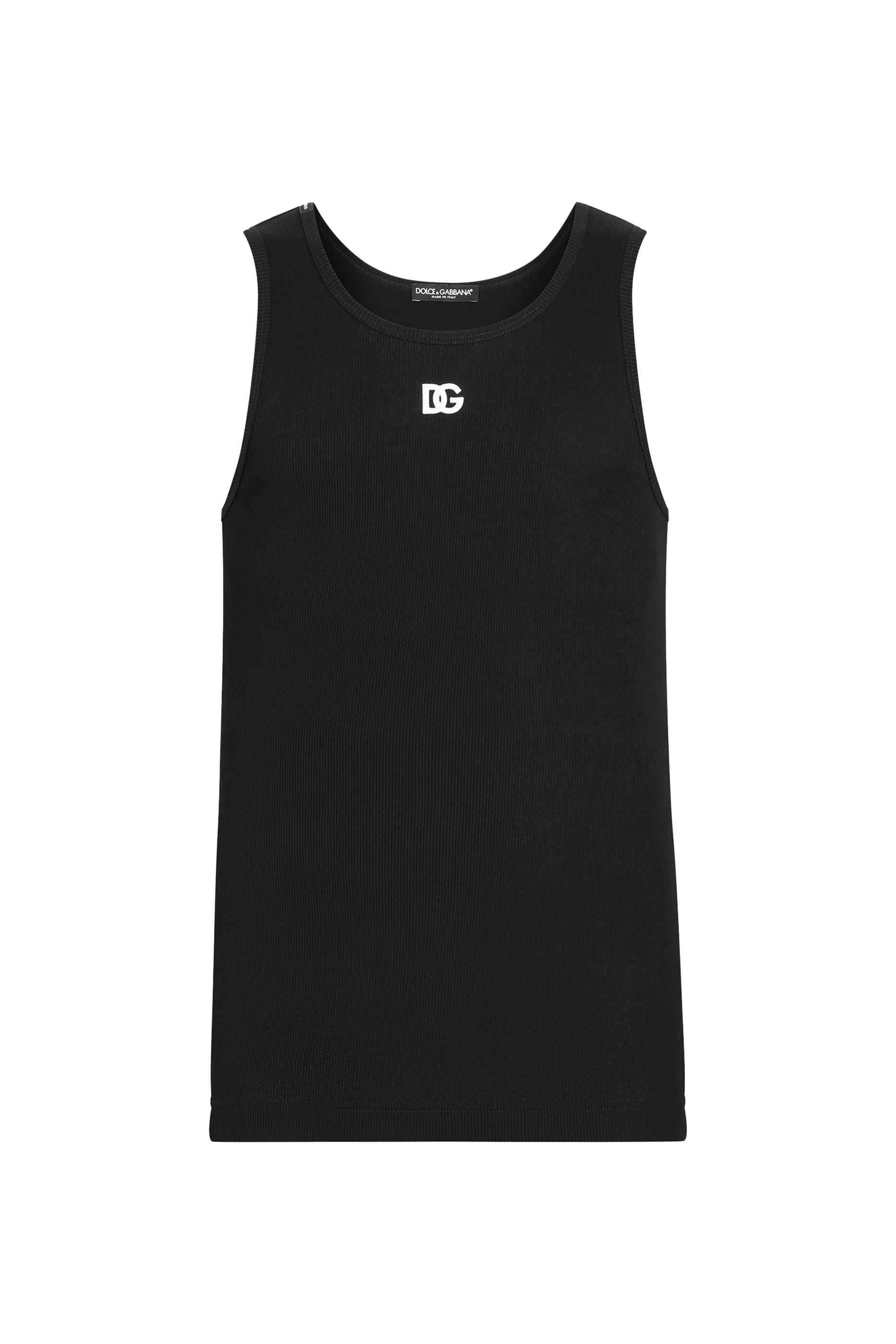 Cotton Tank Top with Embroidery