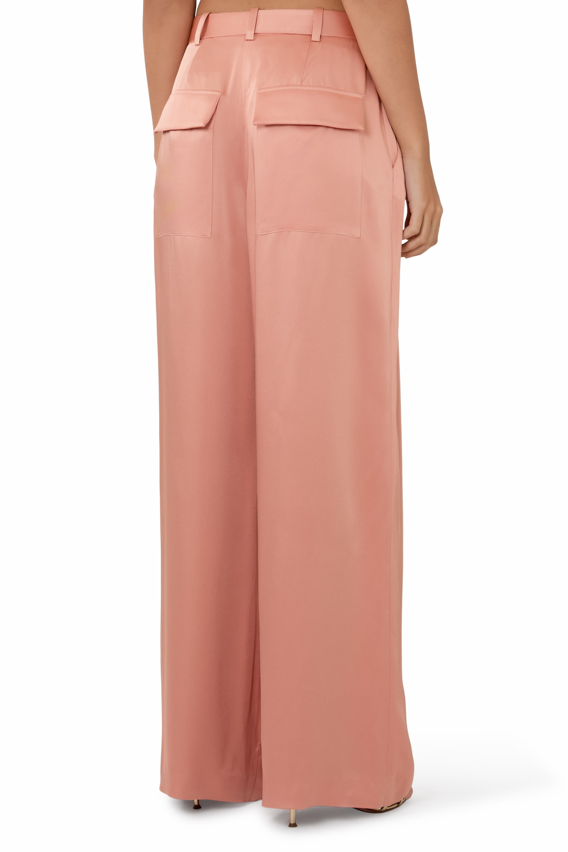 Satin Relaxed Pleated Pants