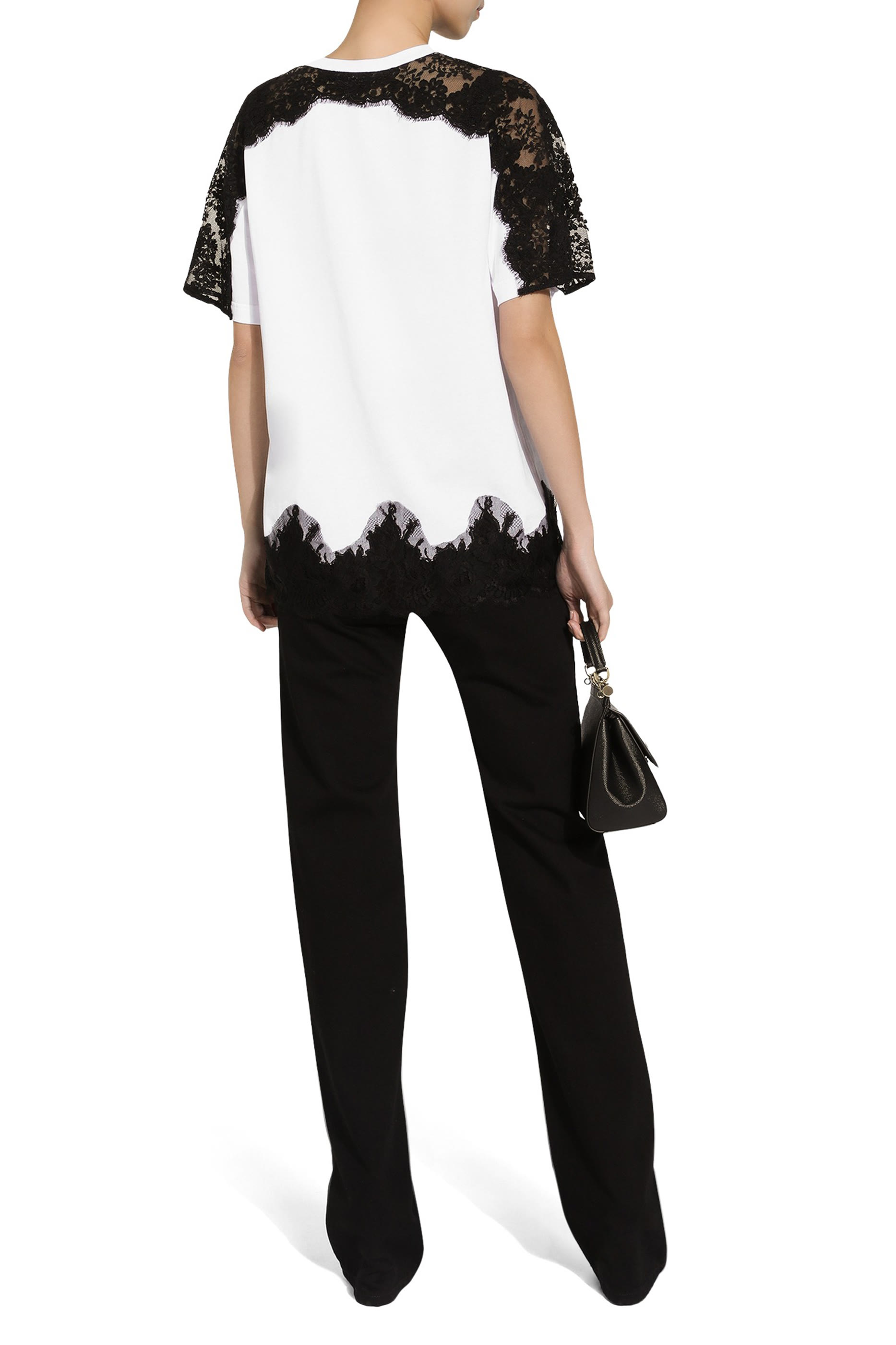 Jersey T-Shirt with DG Logo and Lace Inserts