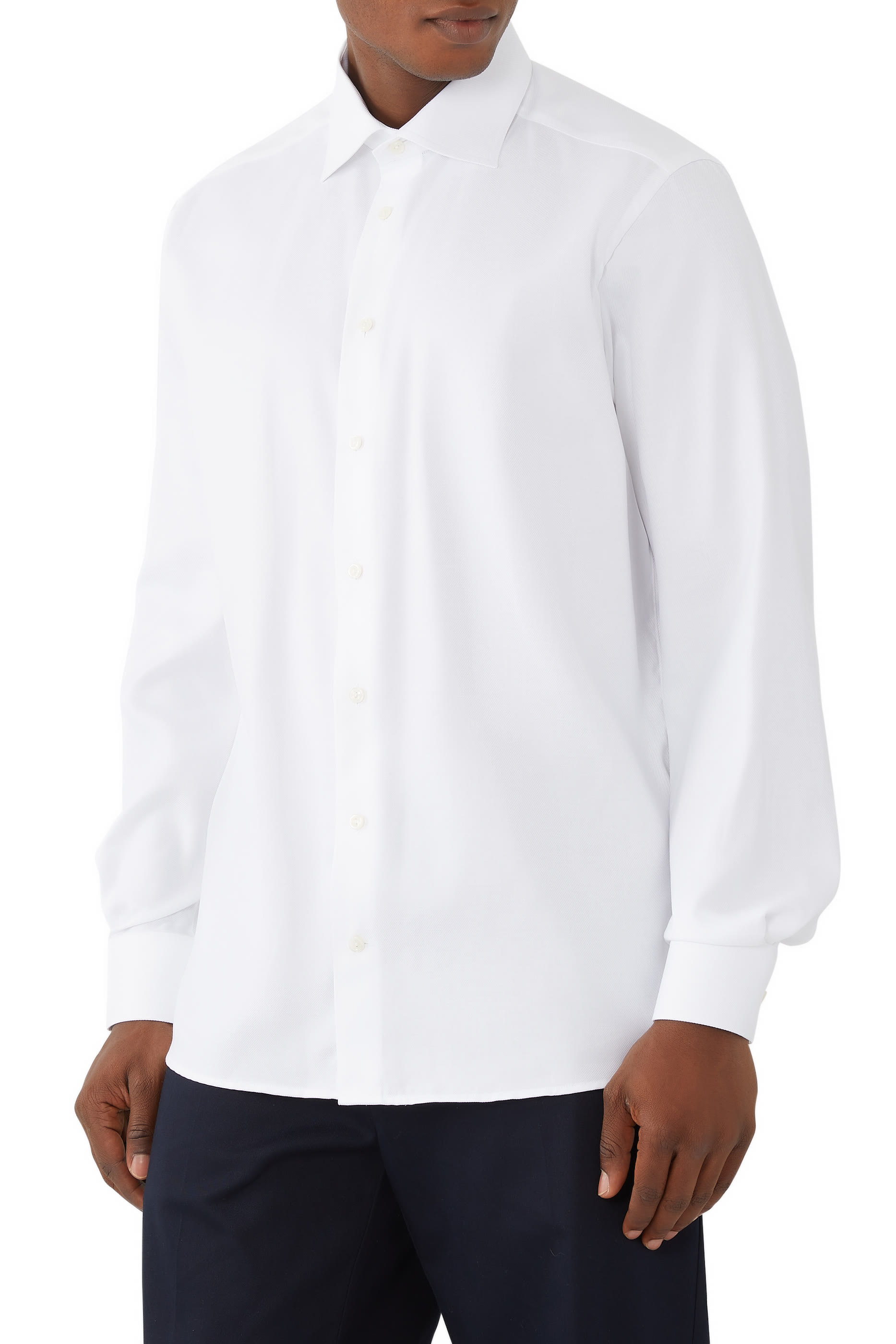 Solid Textured Twill Shirt