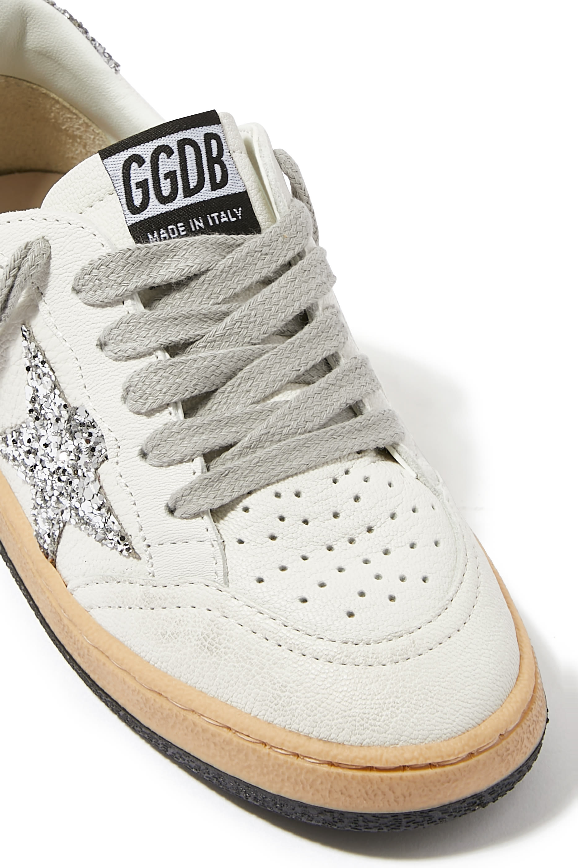 Kids Ball Star Glitter Lace-Up Sneakers