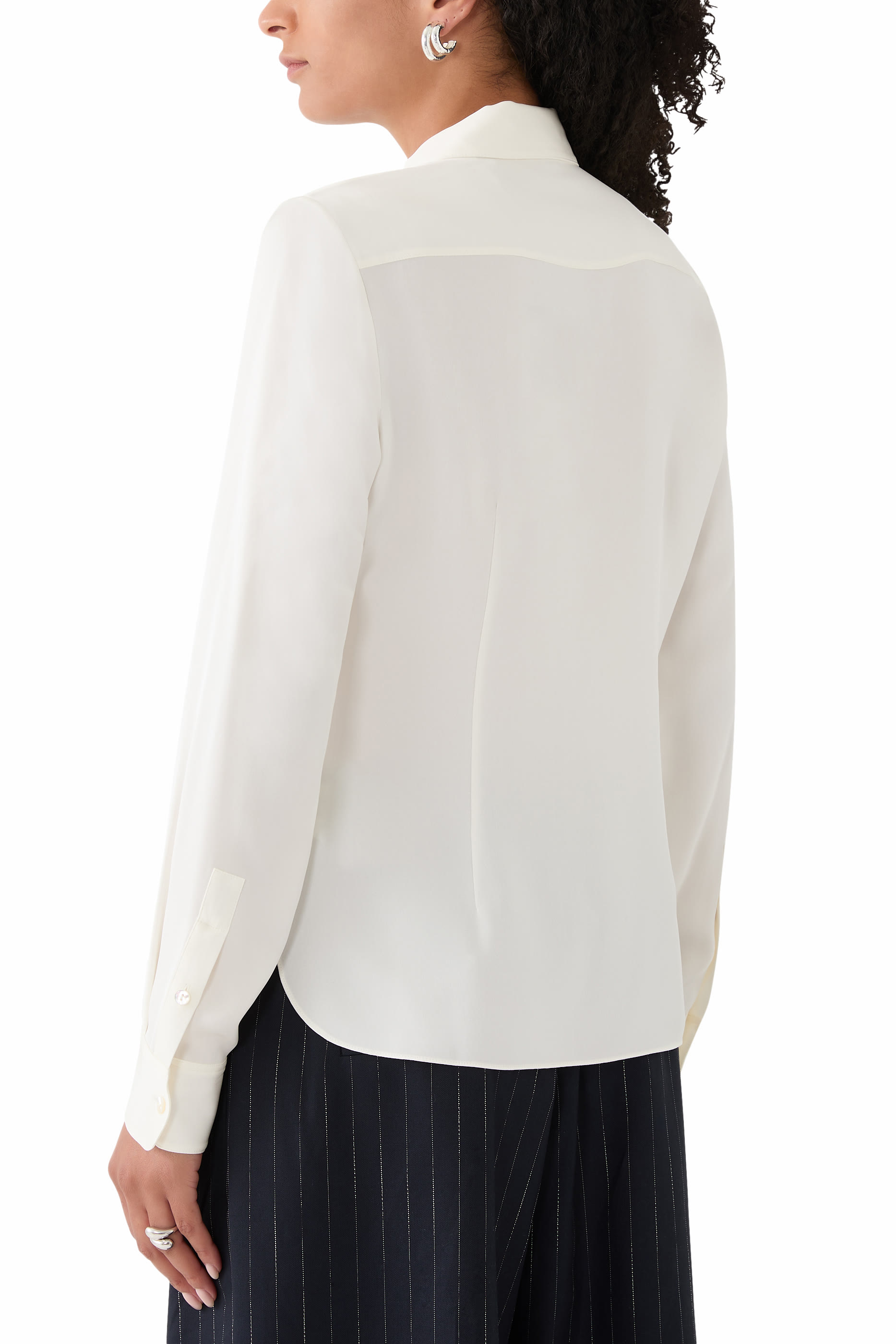 Fitted Shirt in Silk Georgette