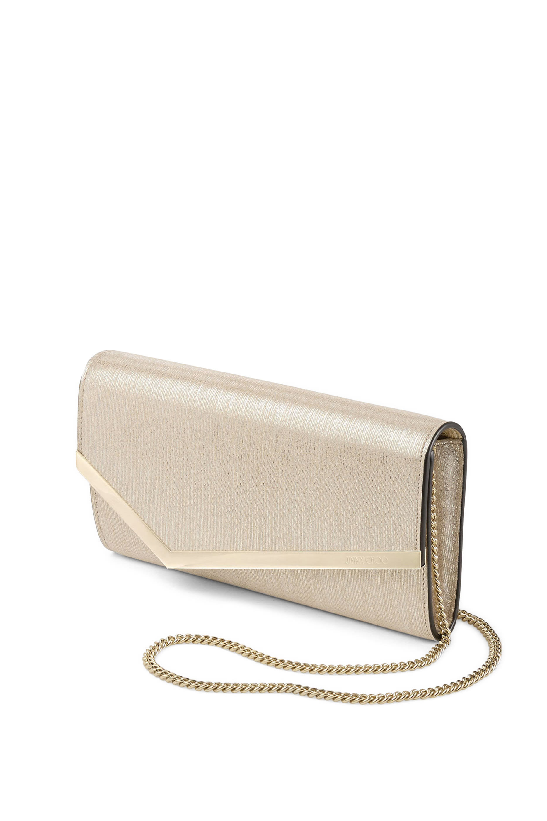 Emmie Metallic Linear Leather Clutch