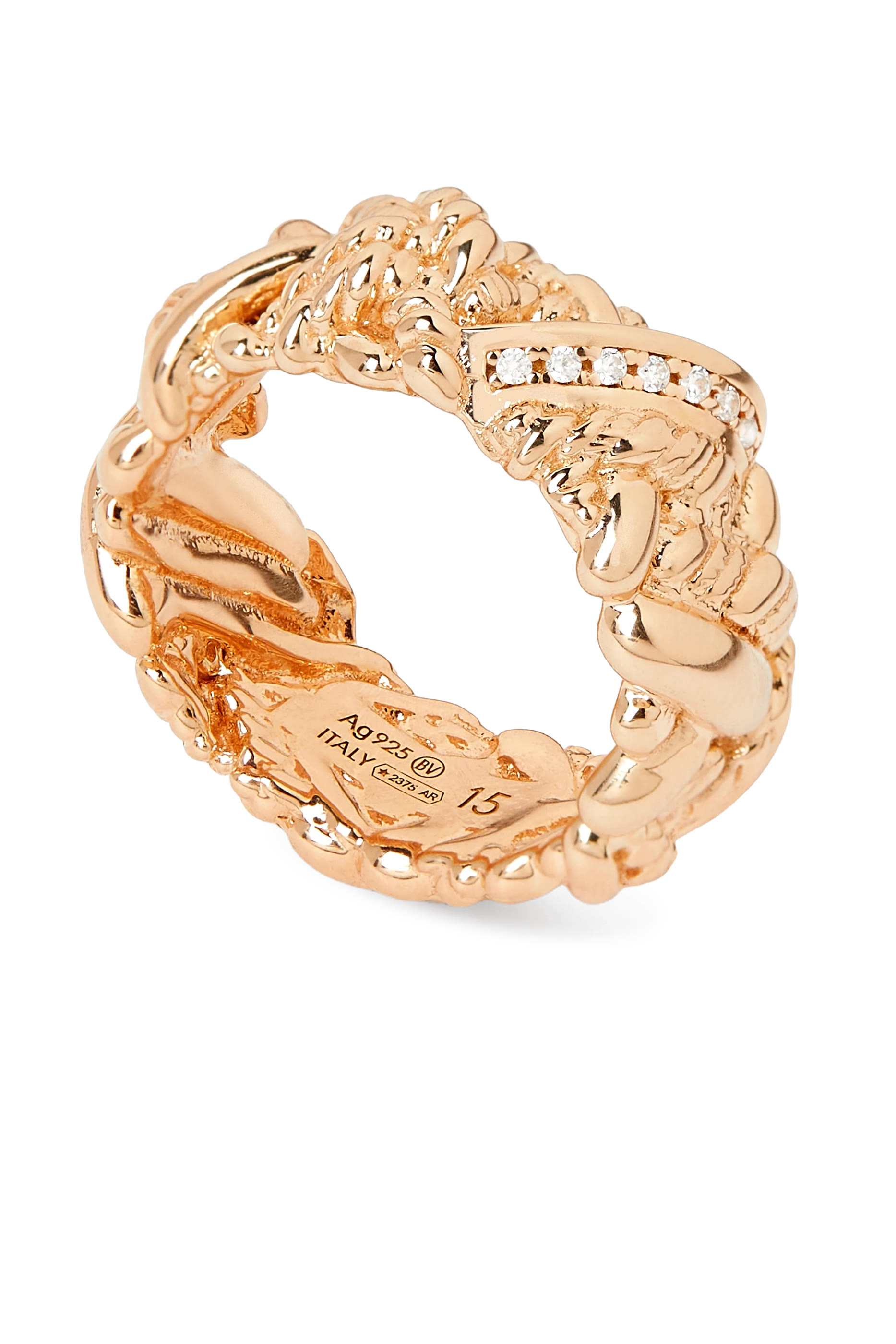 Intreccio Ring, 18k Gold-Finish Sterling Silver & Cubic Zirconia