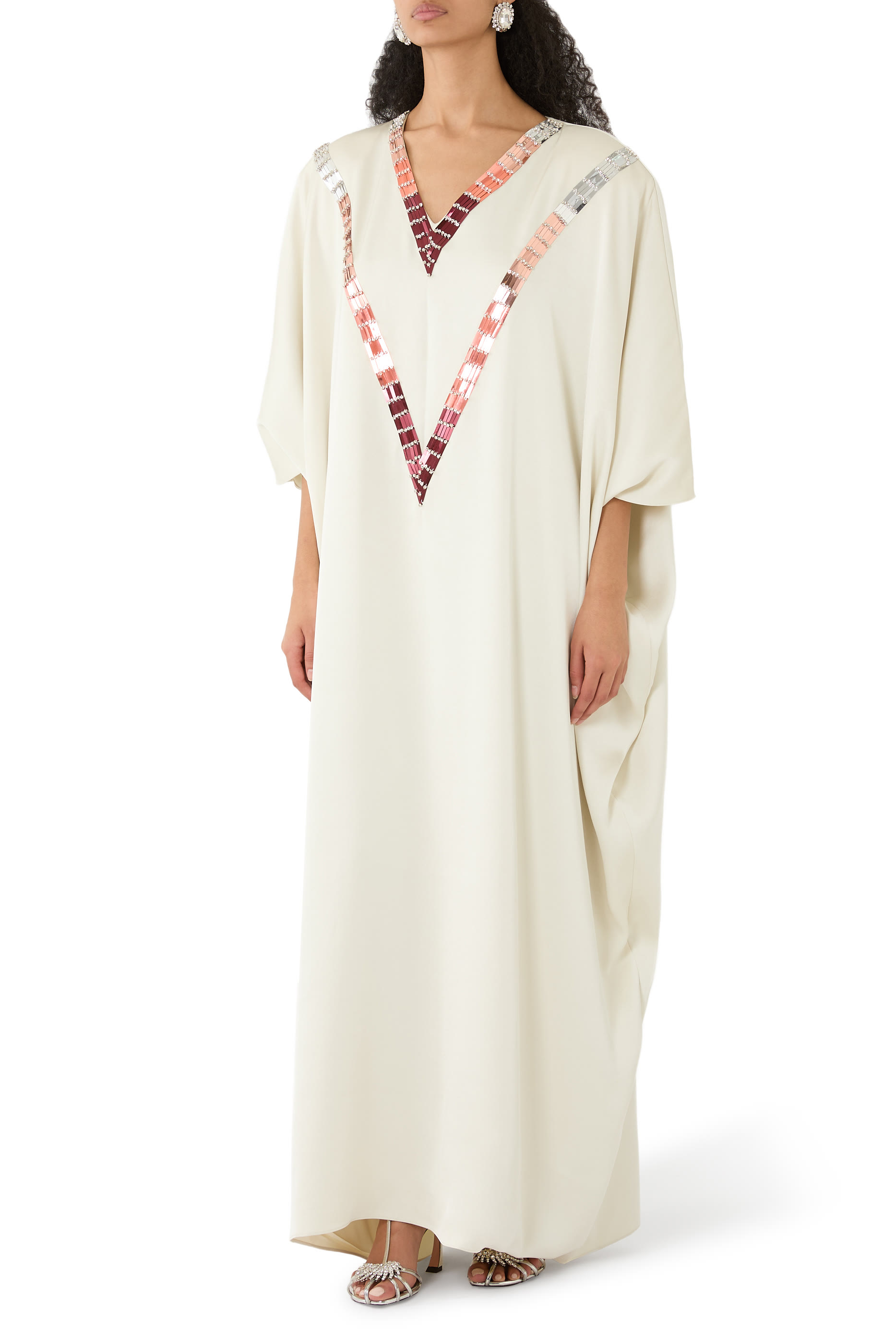 Embellished V-Neck Kaftan 