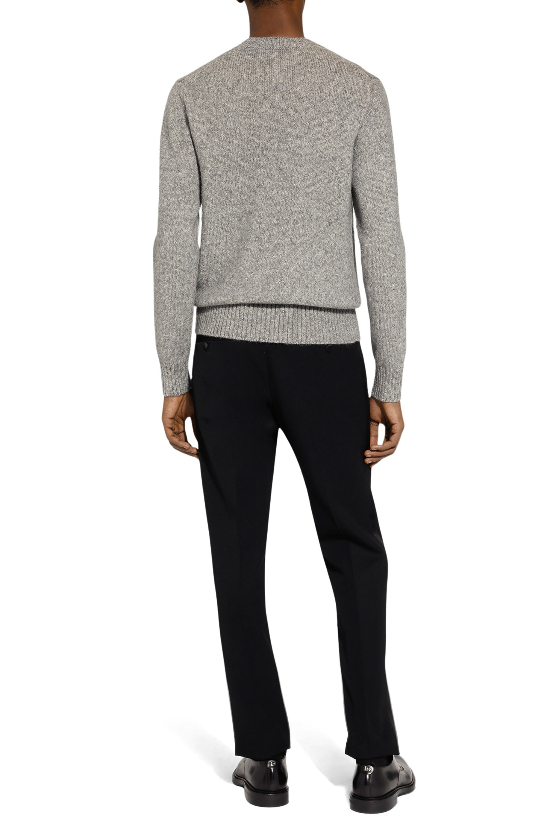  Round-Neck Wool Sweater with DG Embroidery