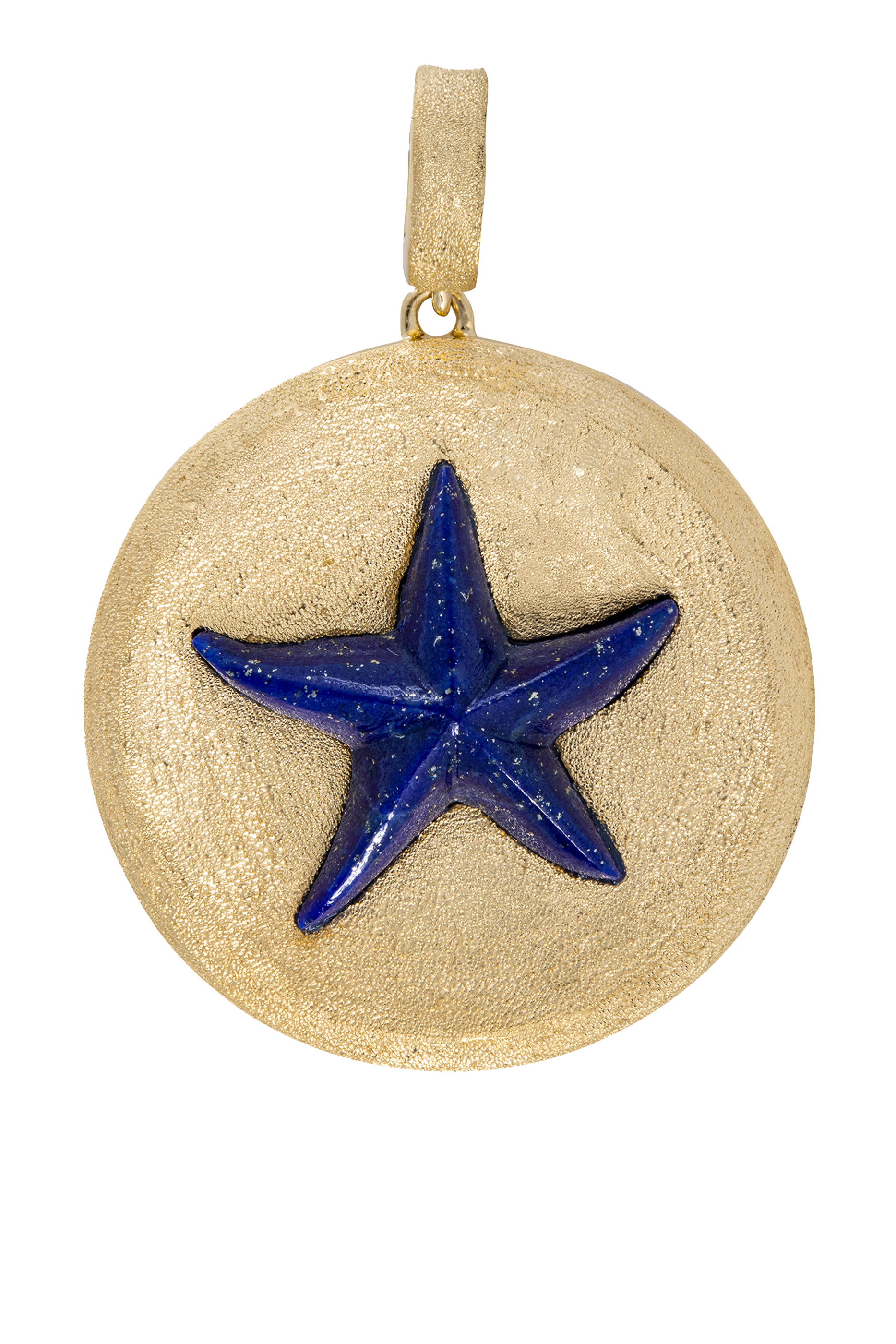  Starfish Sands Charm, 18K Yellow Gold & Lapis