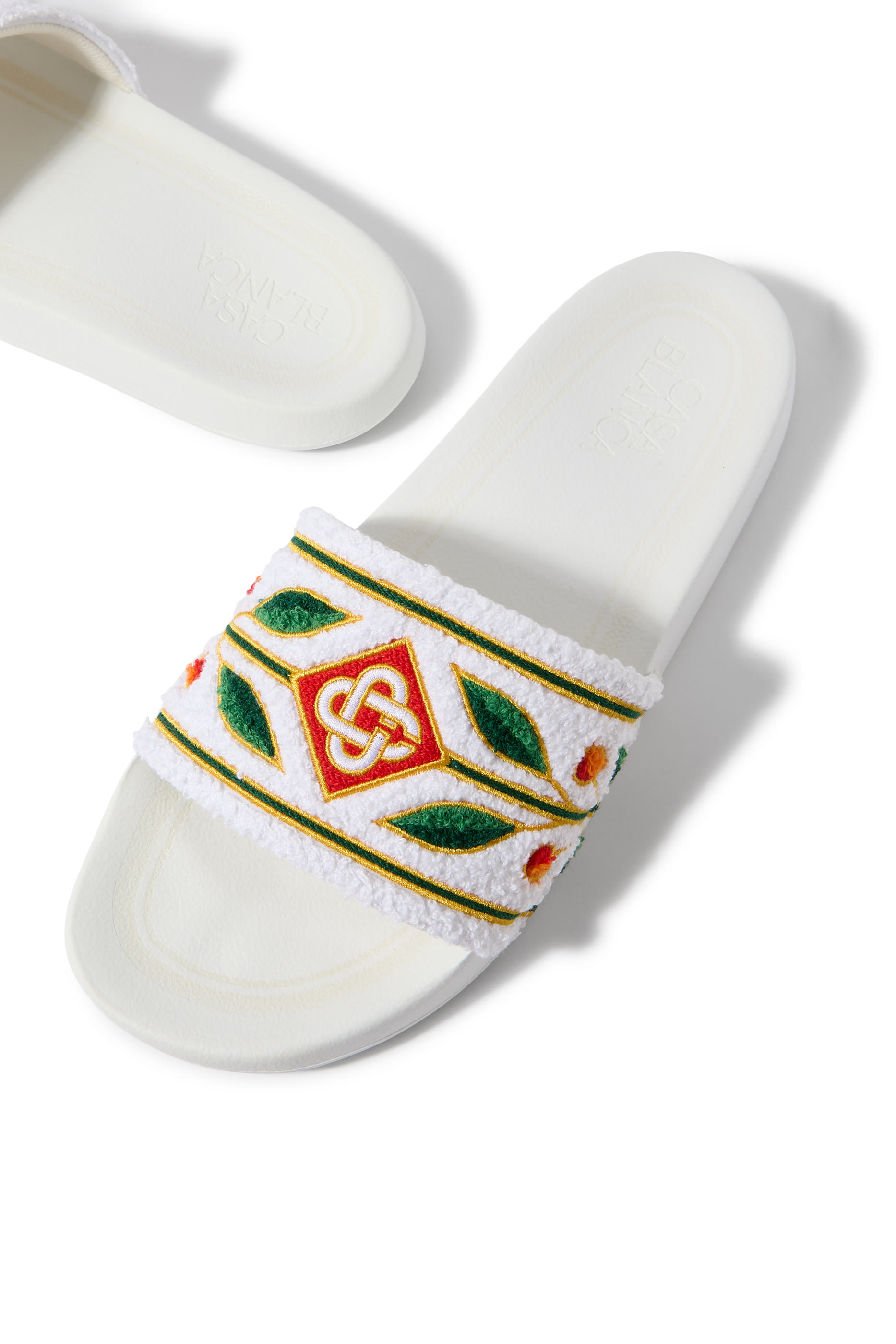 Embroidered Terry Sliders