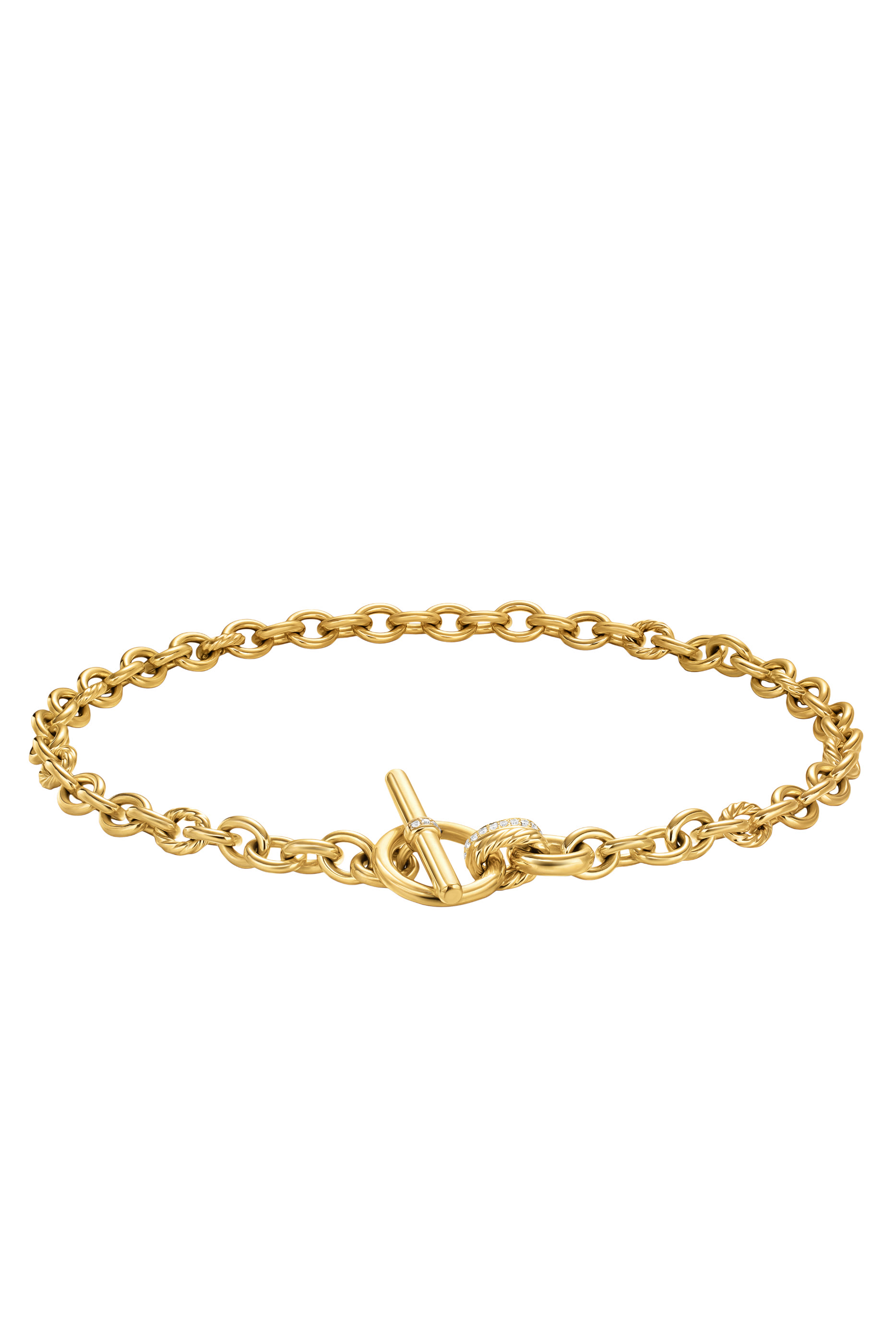 DY Mercer&reg; Toggle Chain Necklace, 18K Yellow Gold & Diamonds