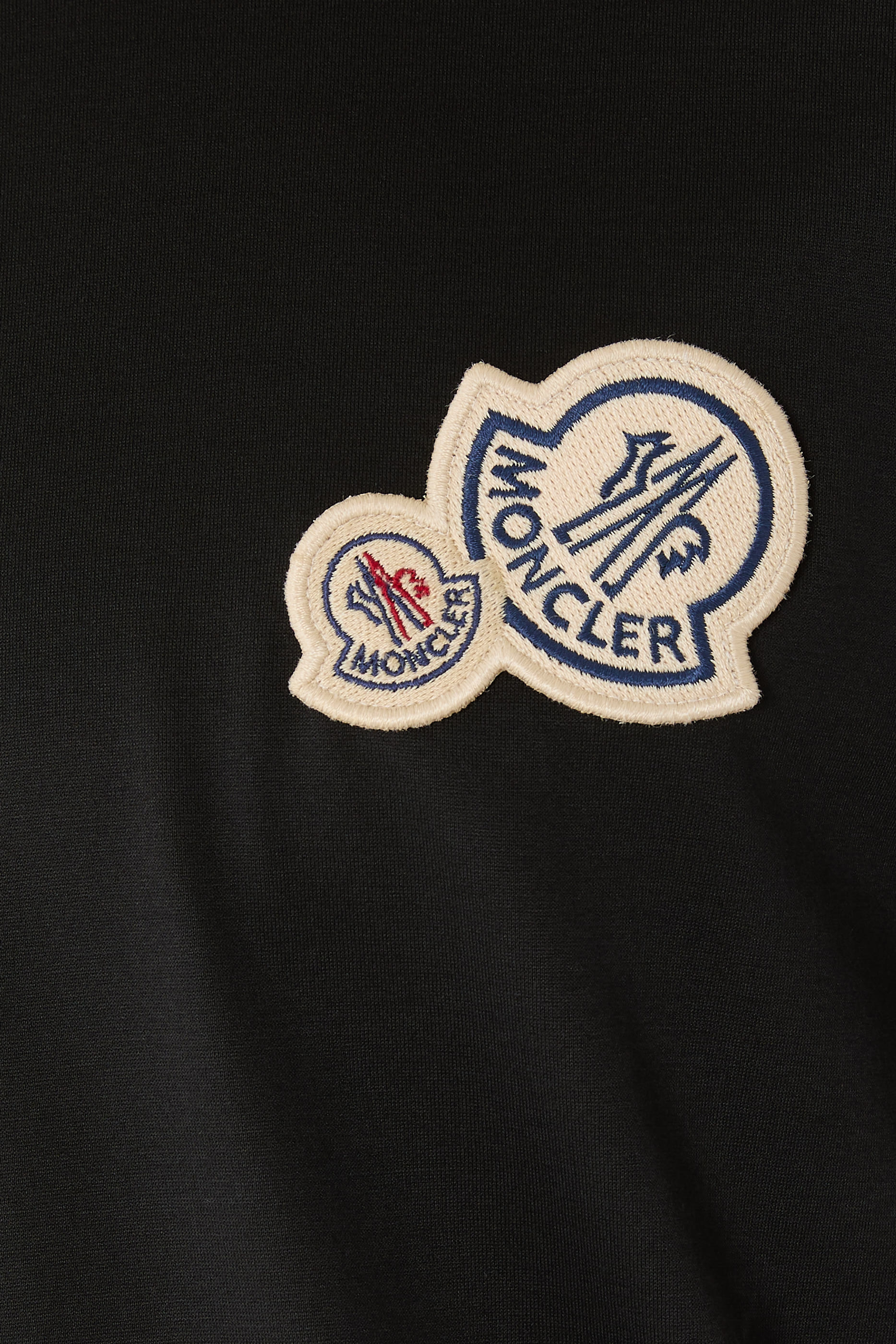 Double Logo Patch Cotton T-Shirt