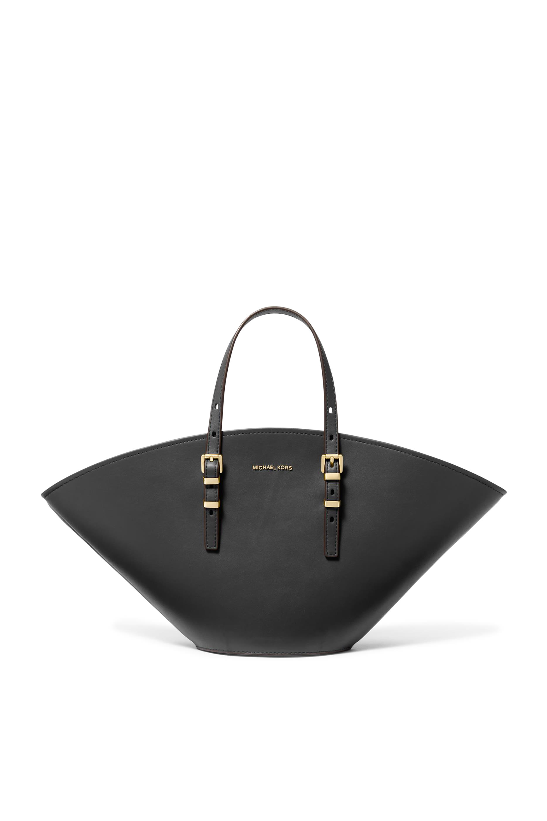 Isa Small Leather Fan Tote Bag