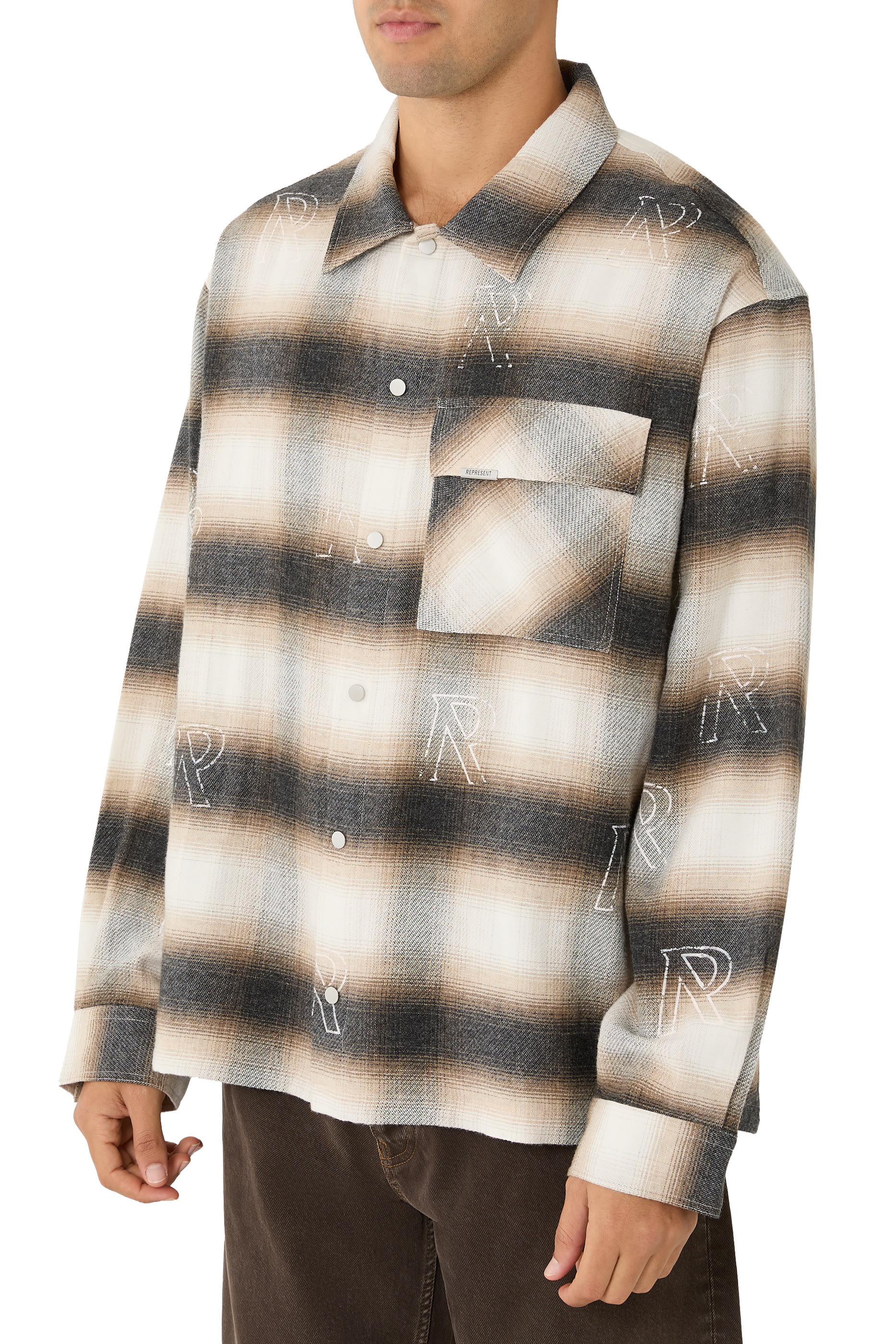 All Over Initial Flannel Shirt 