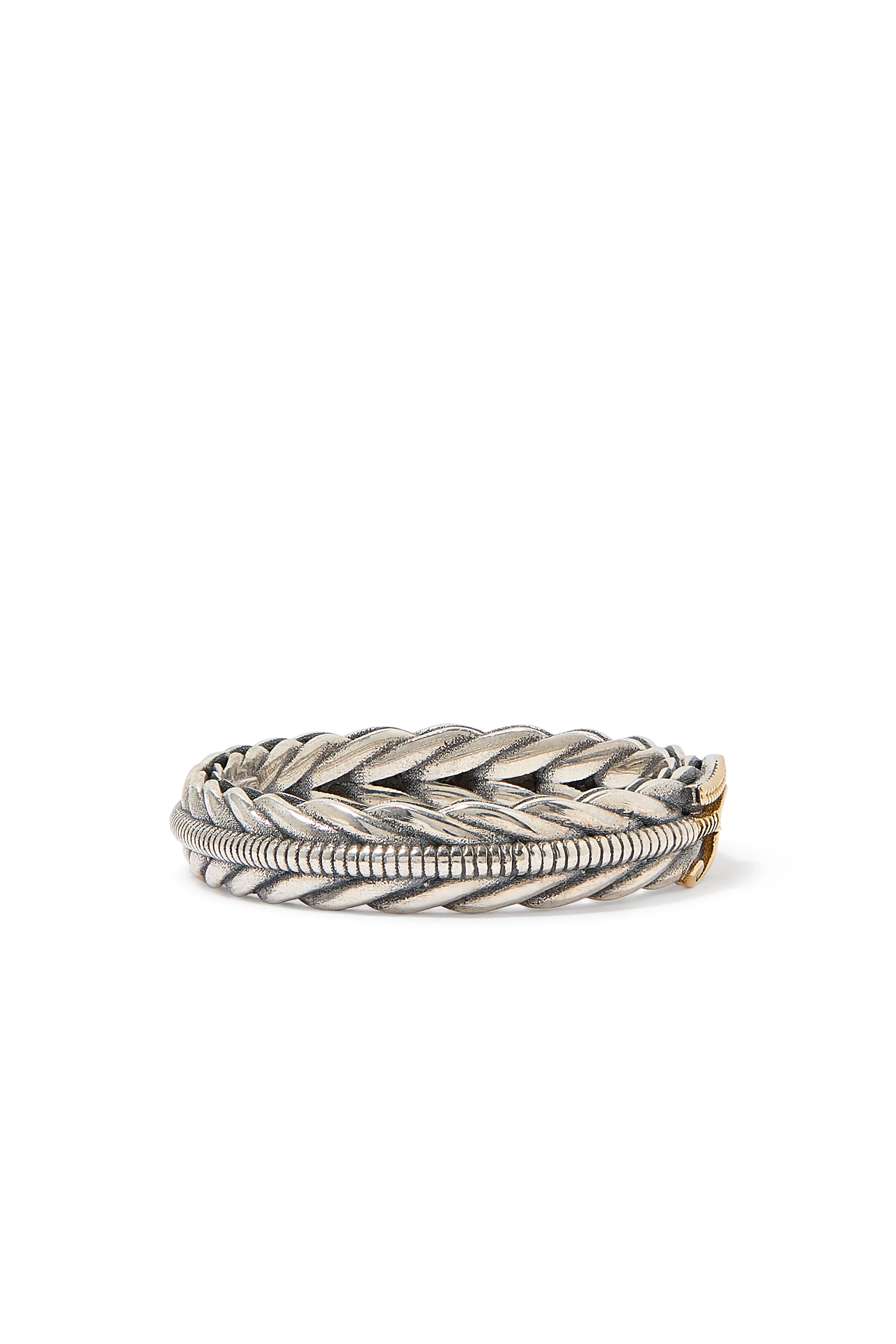 Eye of Horus Ring, 18K Yellow Gold & Sterling Silver