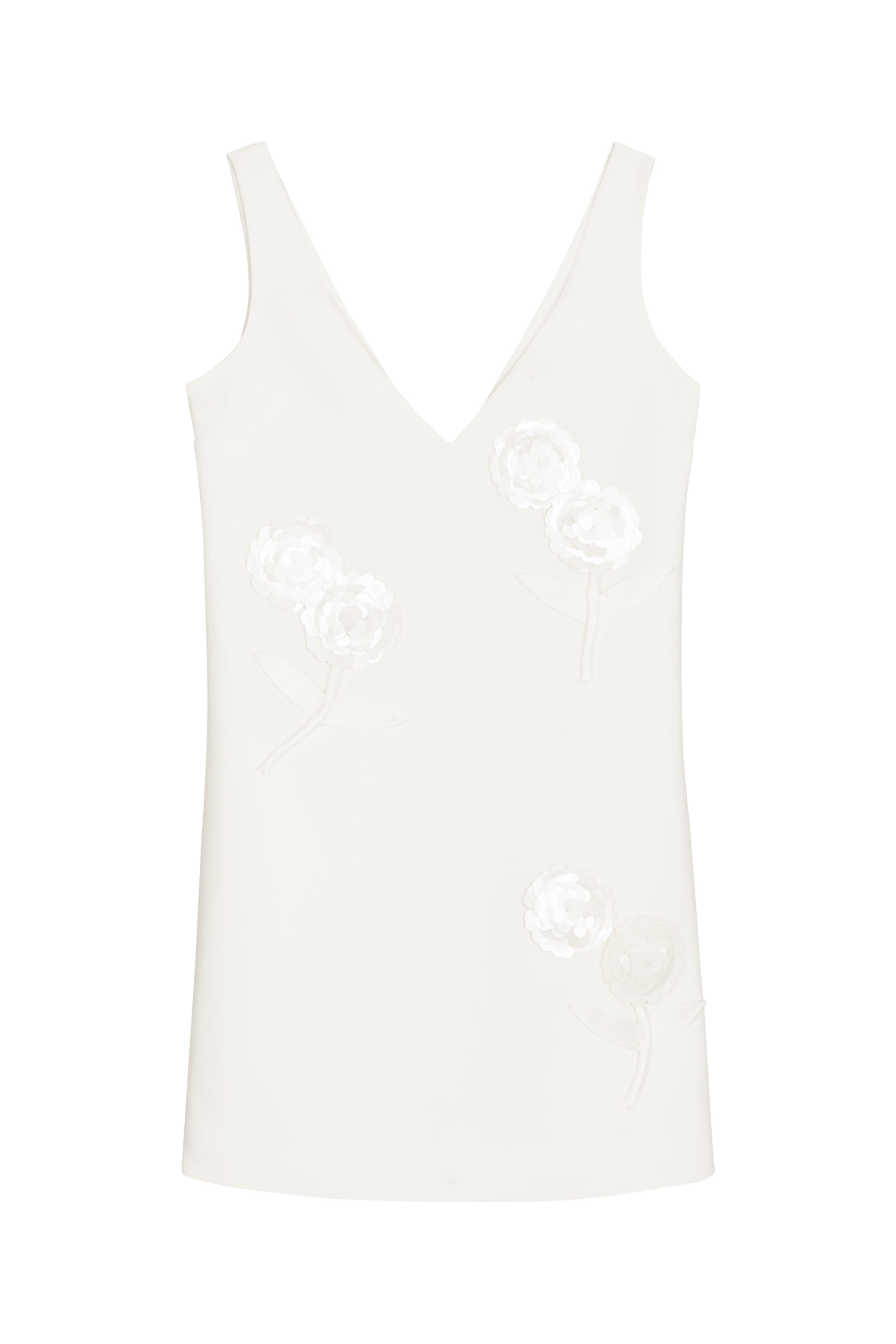 Crepe Embellished Flower Mini Dress