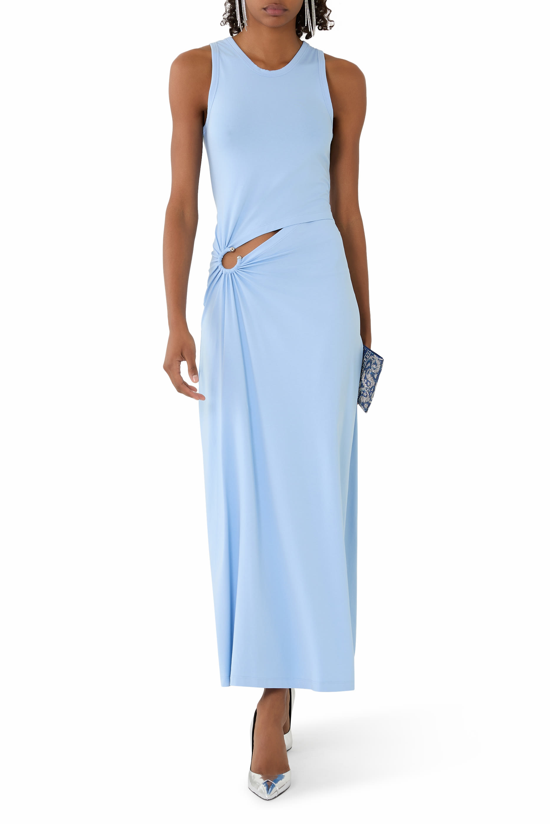 Cutout Cotton-Blend Maxi Dress