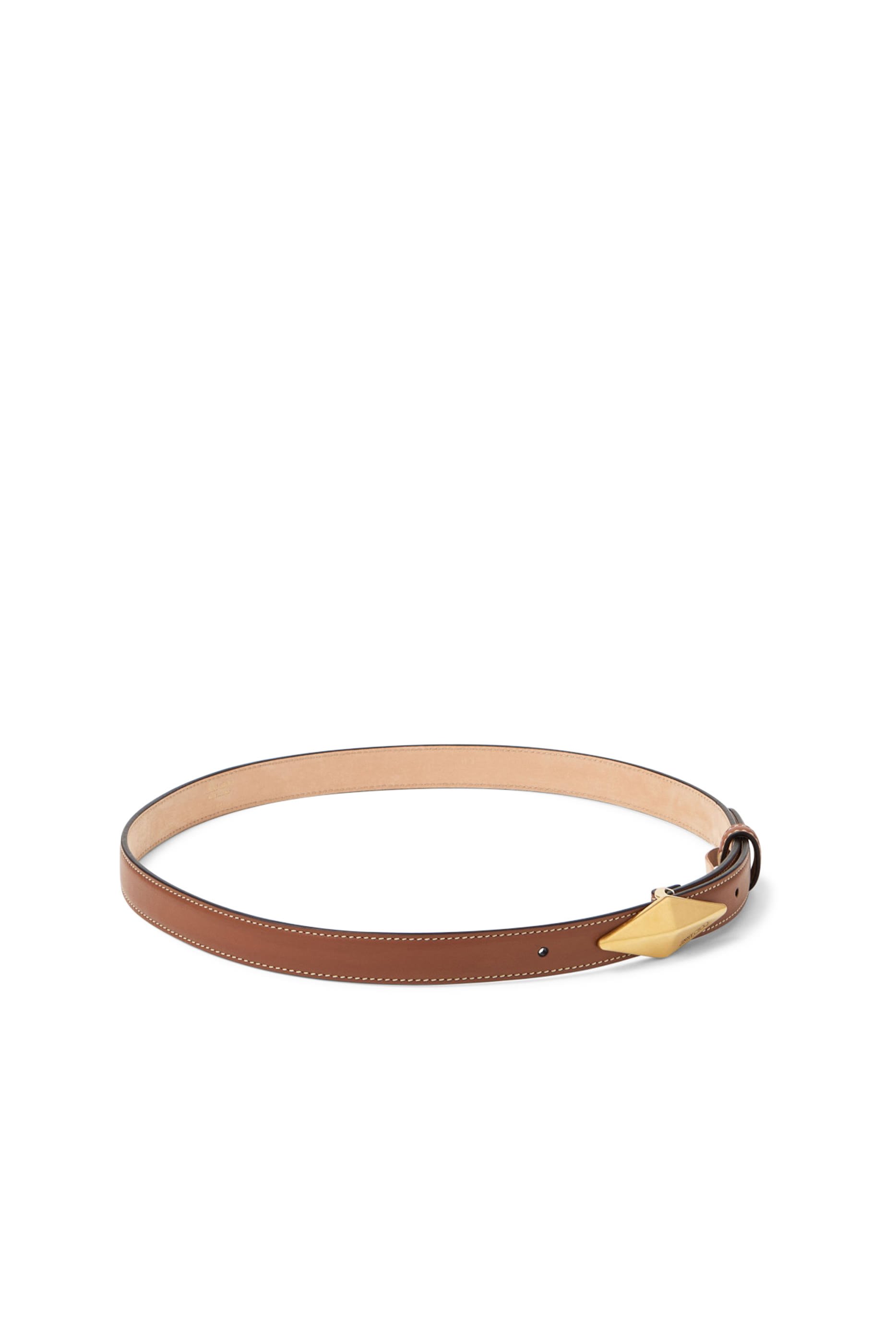 Diamond Calf Leather Clasp Belt