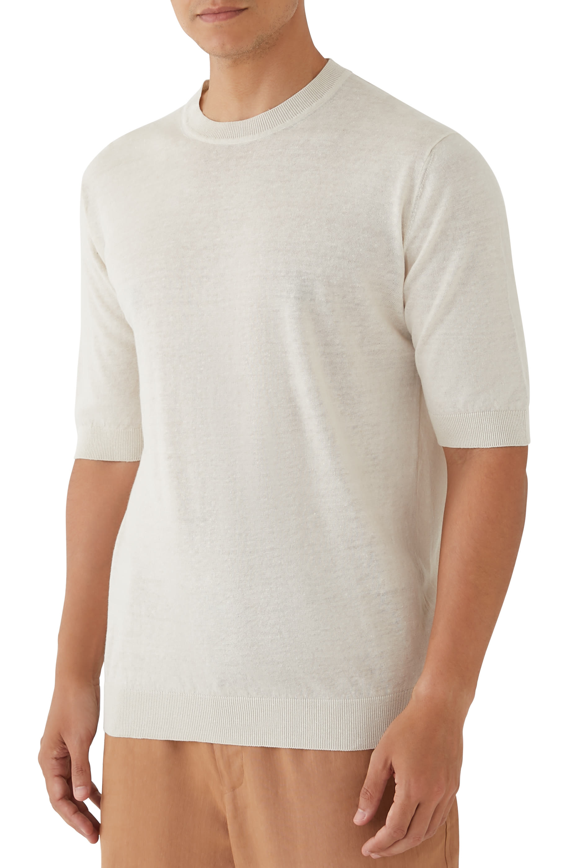 Slim-Fit Cotton and Linen T-Shirt