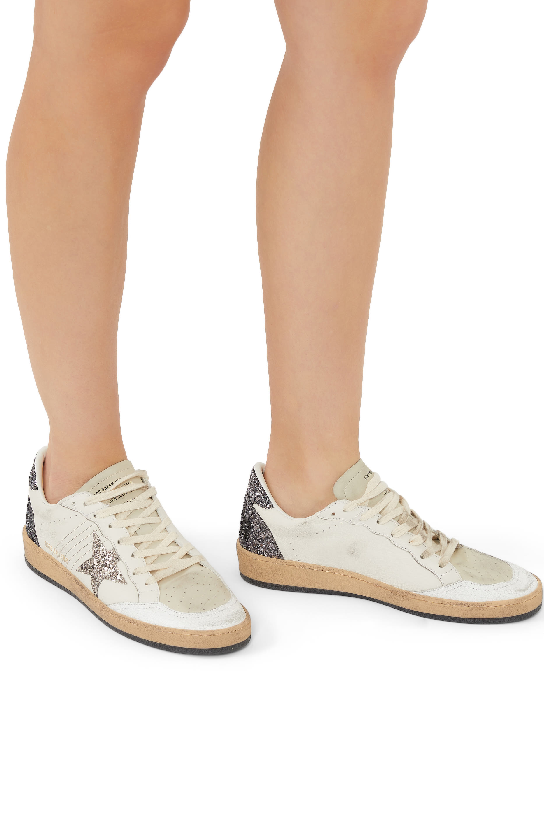 Ball Star Glittered Leather Sneakers