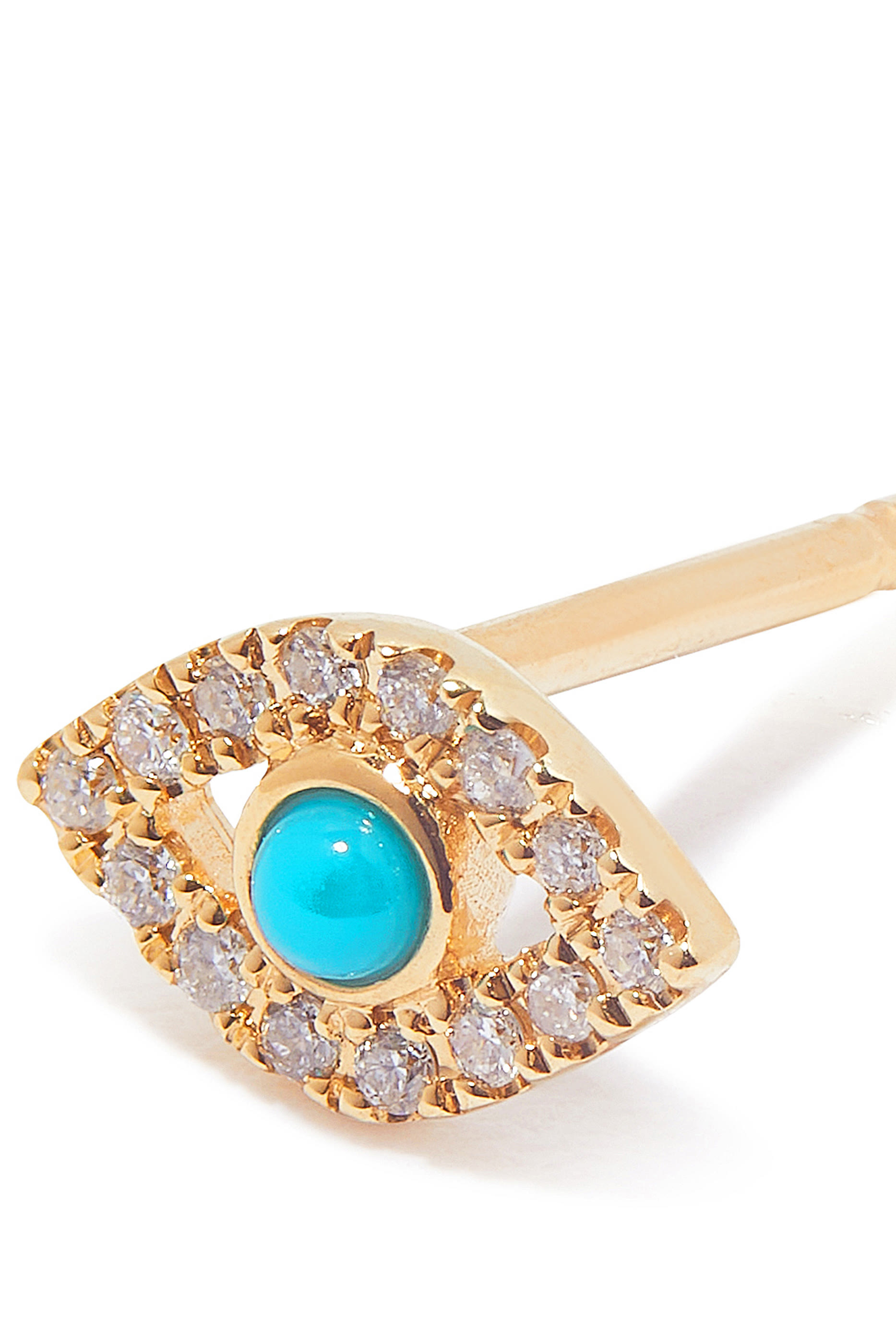 Diamond Mini Bezel Evil Eye Single Stud Earring