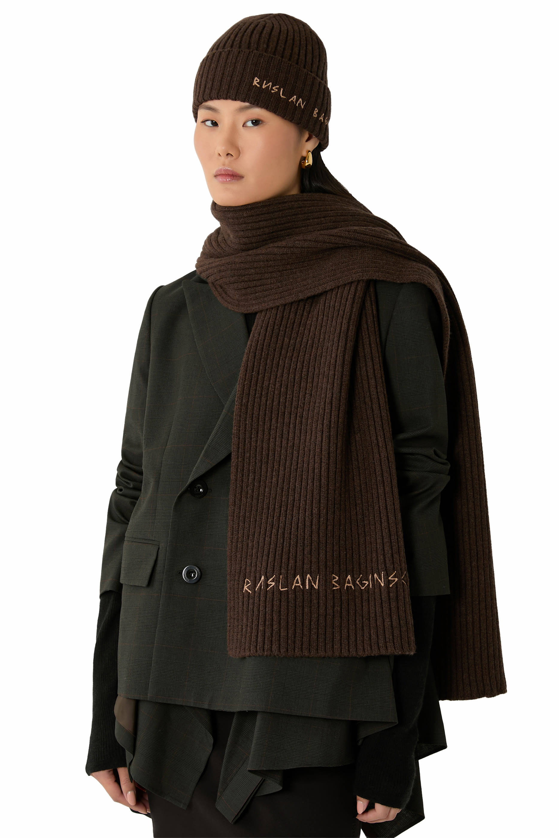 Monogram-Embroidered Wool Beanie